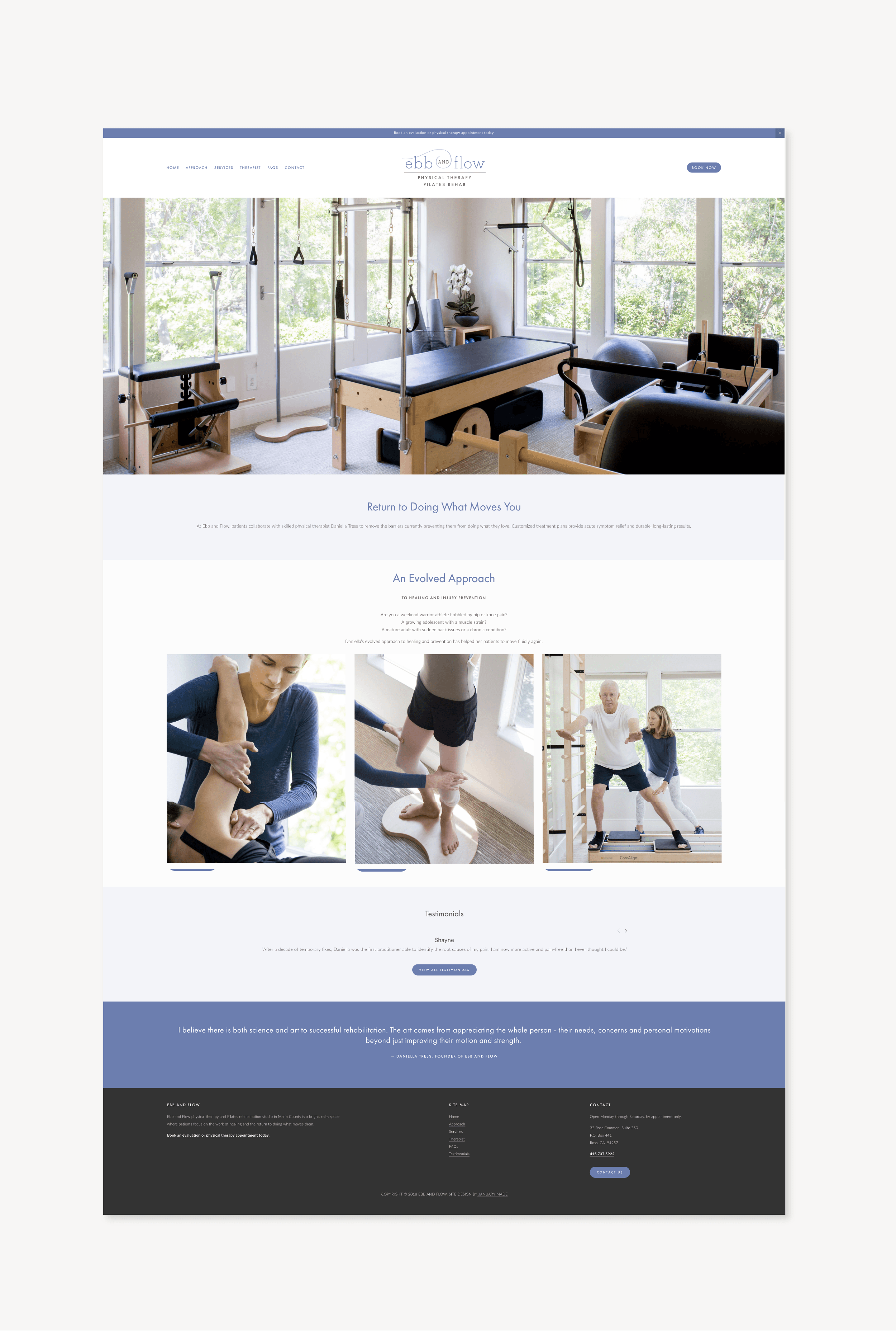 Ebb and Flow PT website - January Made Design