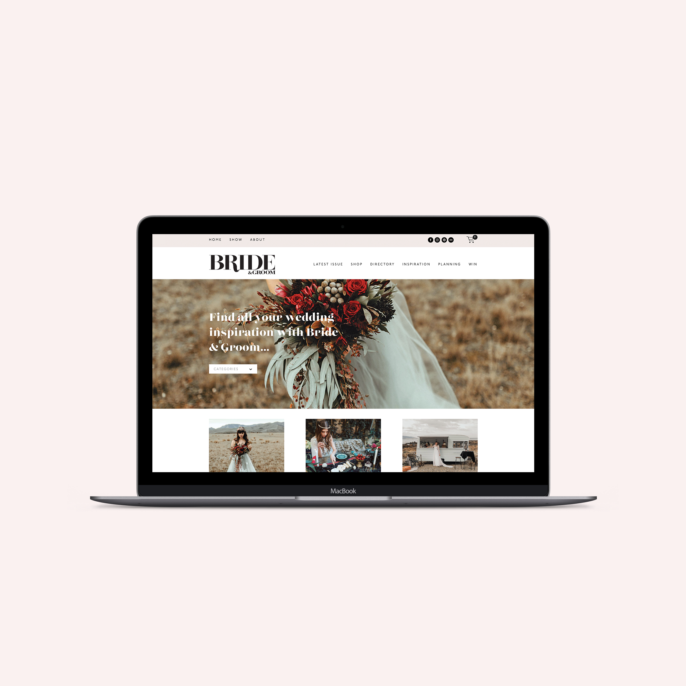 Bride and Groom Magazine website - By January Made Design