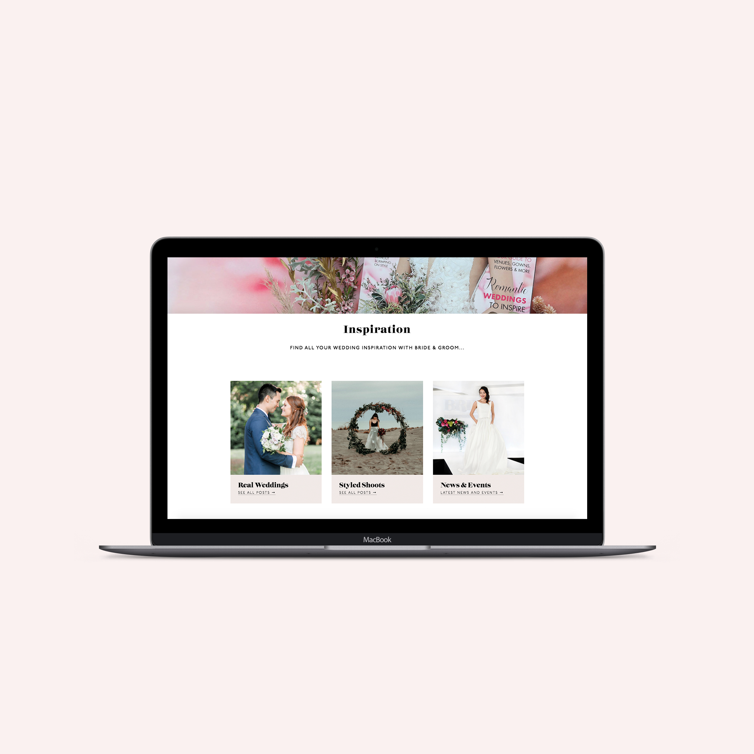 Bride and Groom Magazine website - By January Made Design