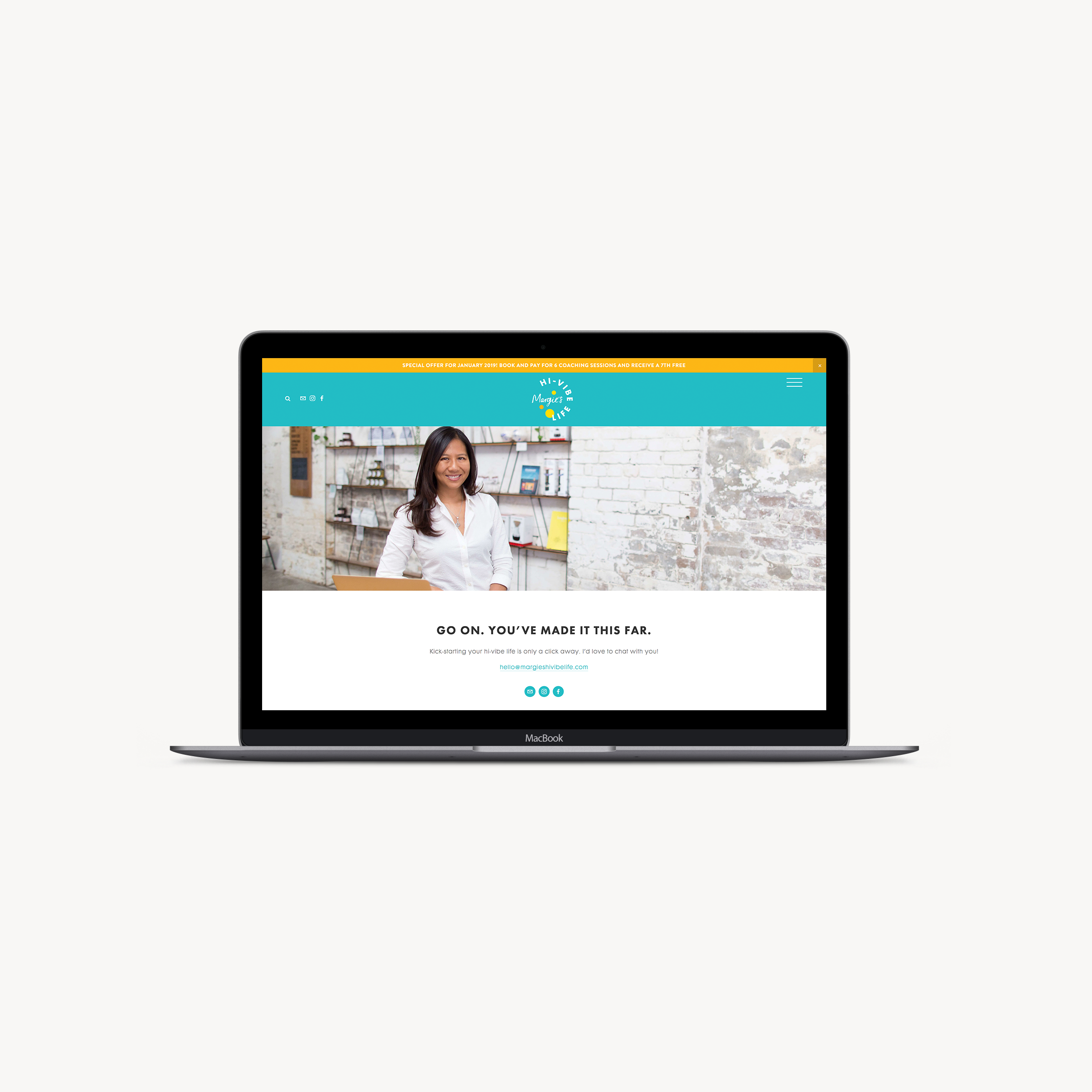 Margie's Hi-Vibe Life website - by January Made Design