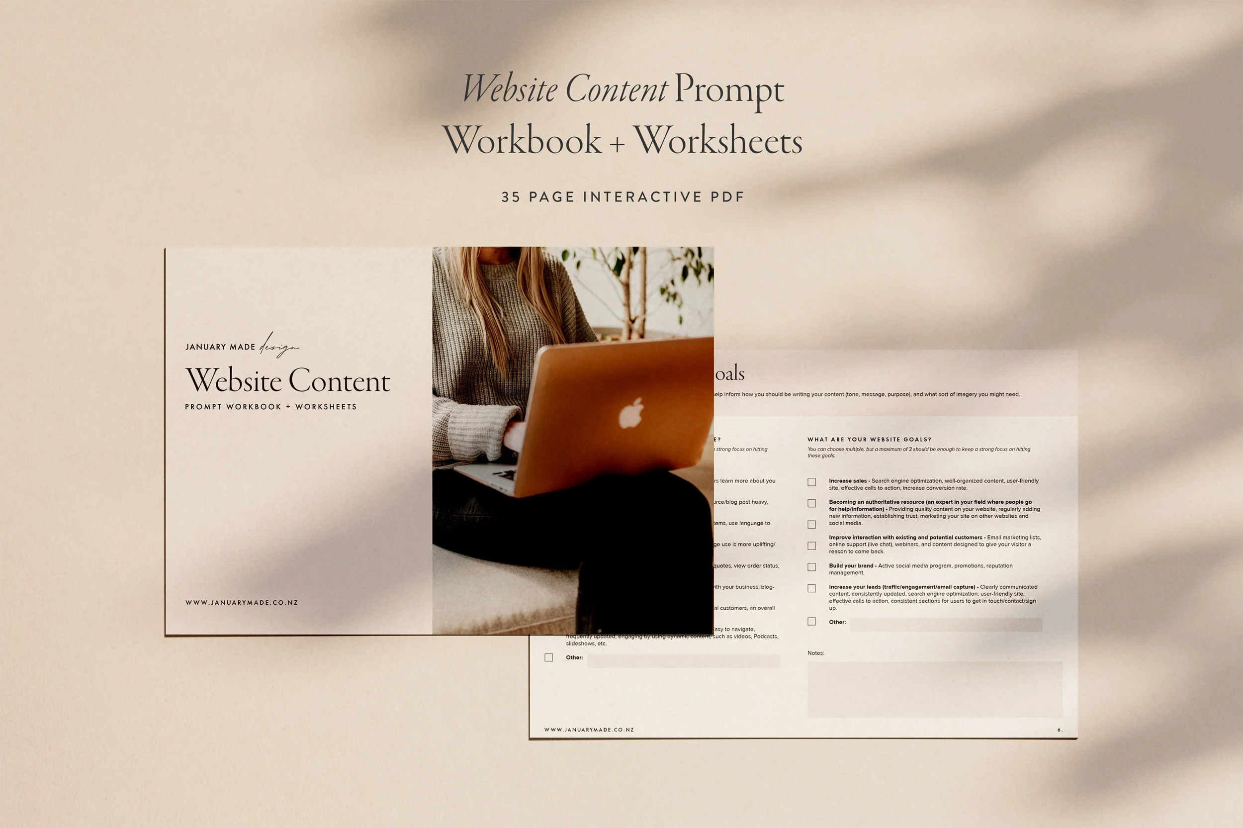 Website Content Prompt Workbook - January Made Design