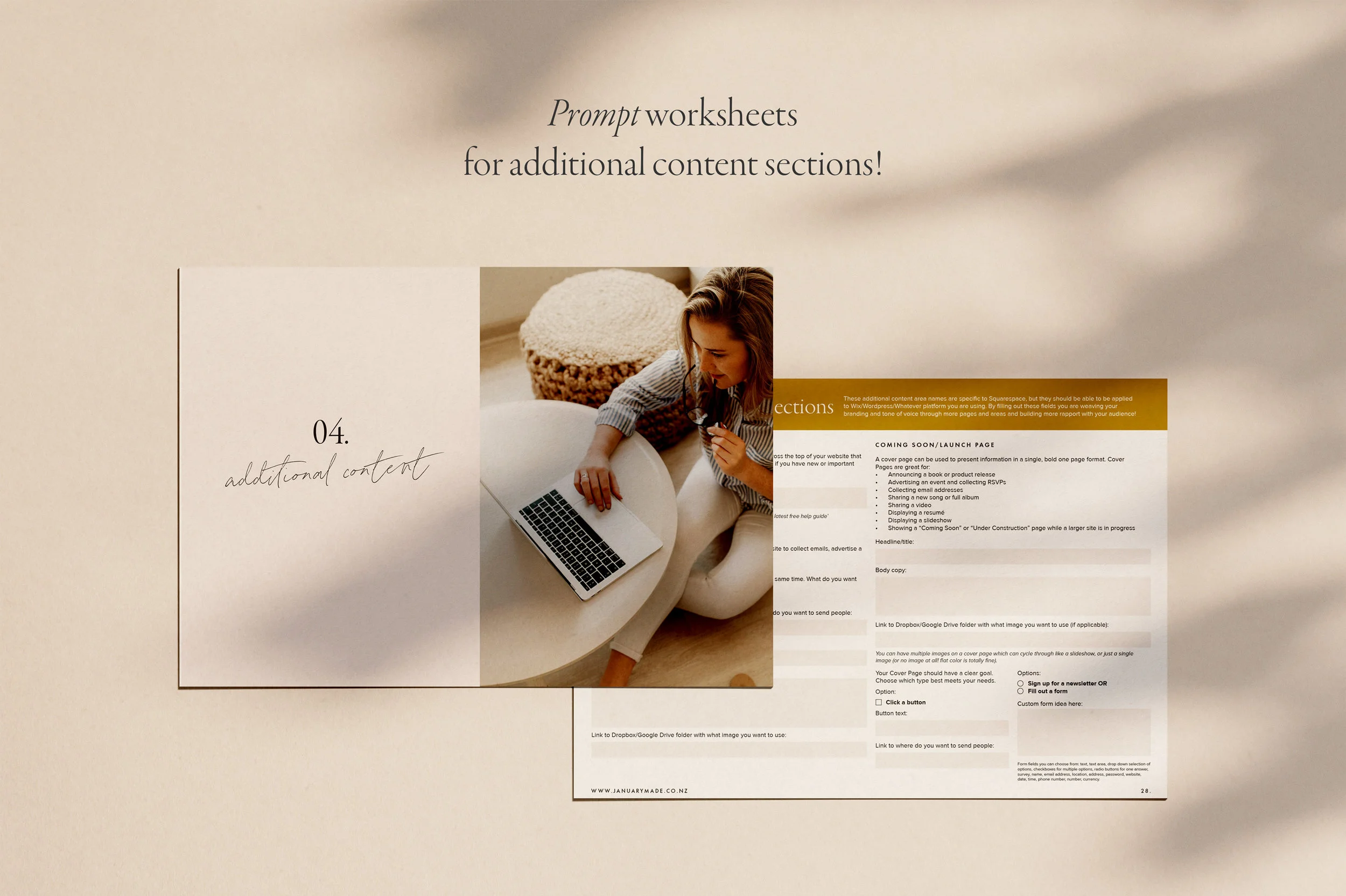 Website Content Prompt Workbook - January Made Design