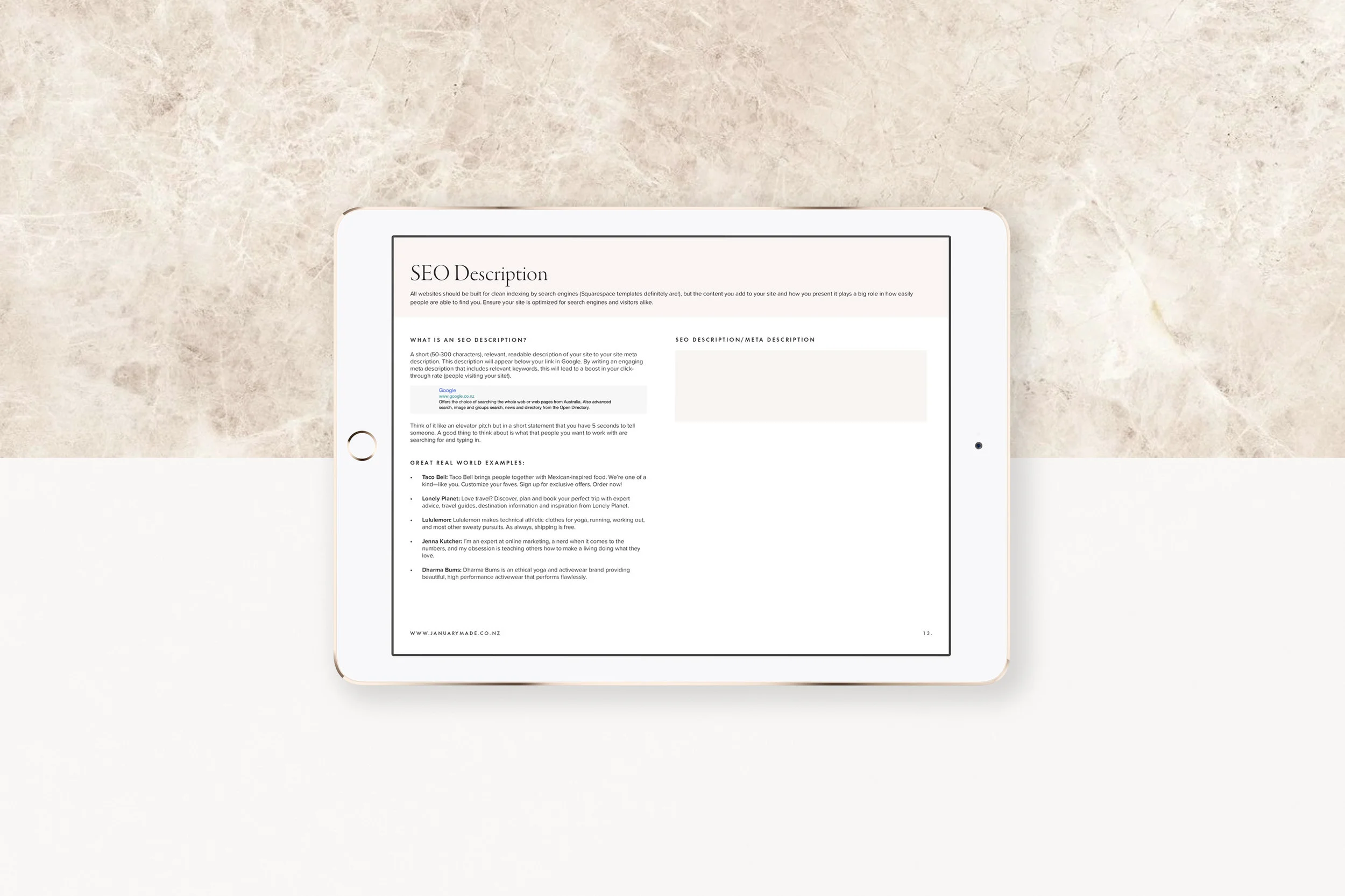 Website Content Prompt Workbook - January Made Design