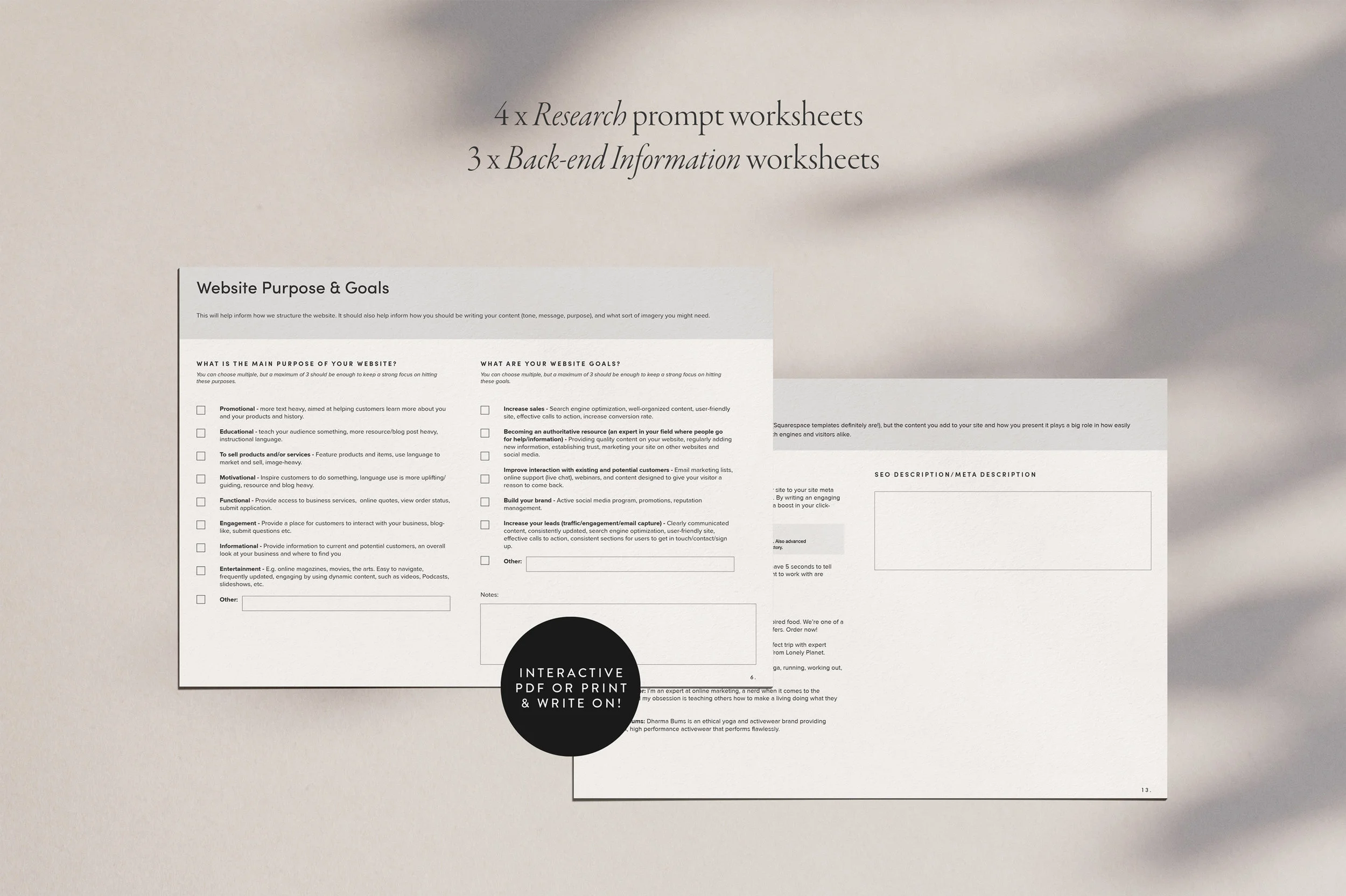Website Content Prompt Workbook - January Made Design