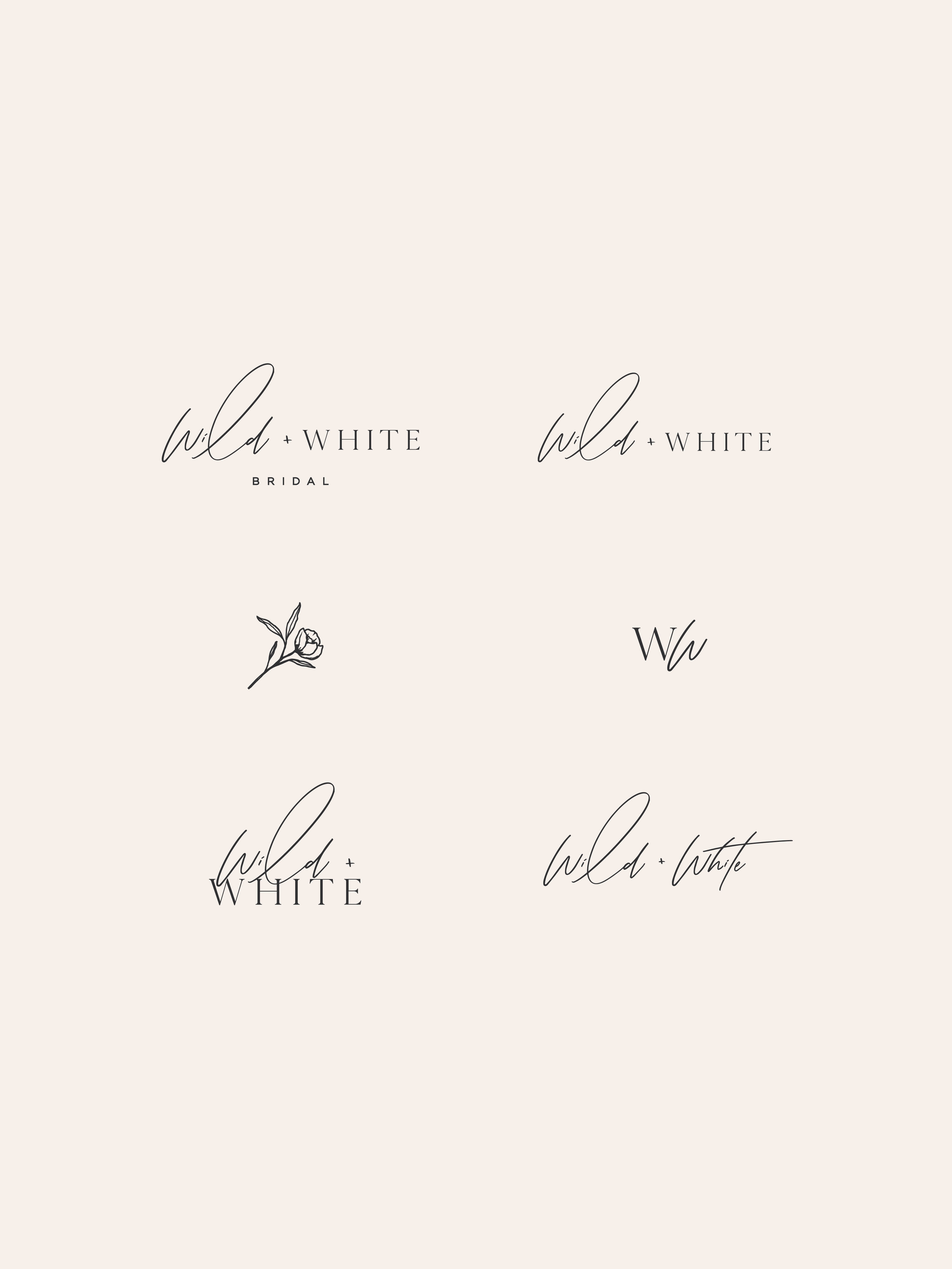 Wild and White Bridal brand elements - by January Made Design