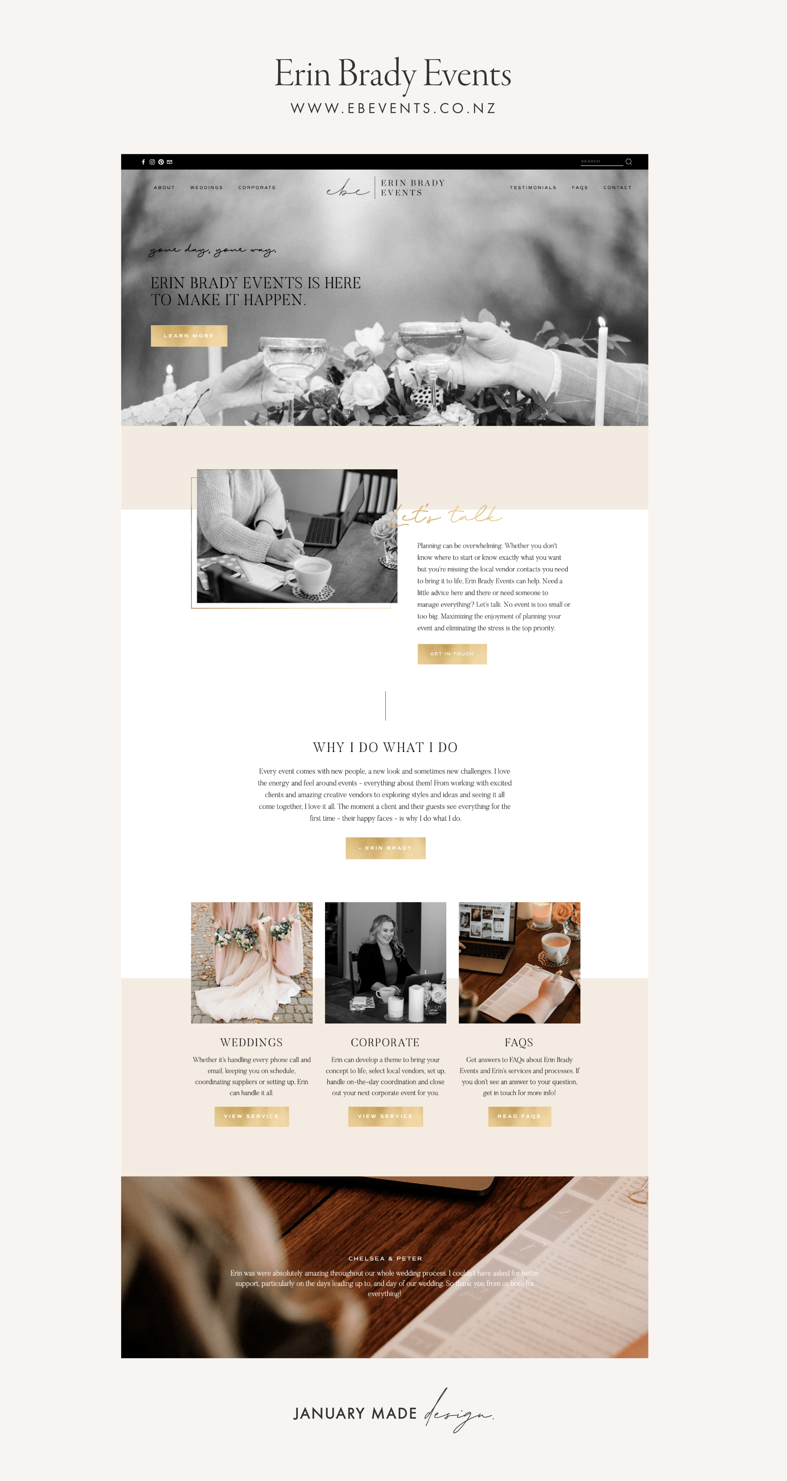 Erin Brady Events Website