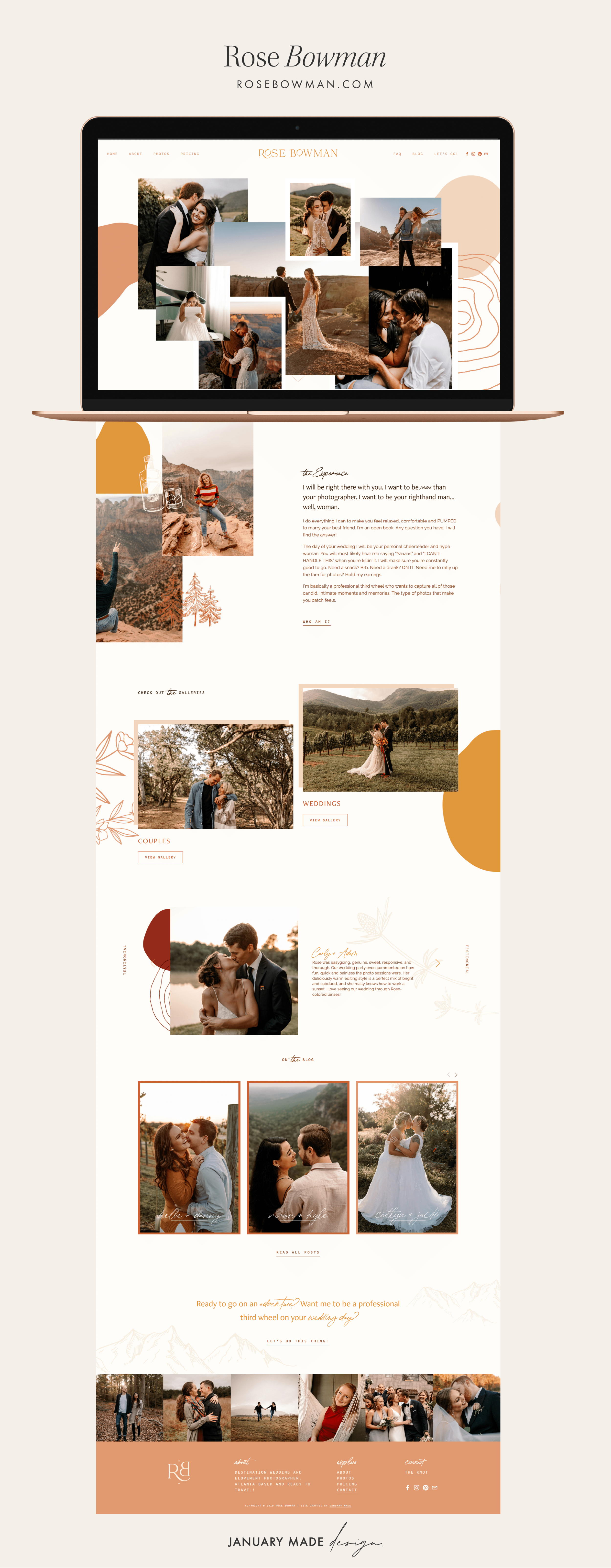 Rose Bowman Photos website - January Made Design