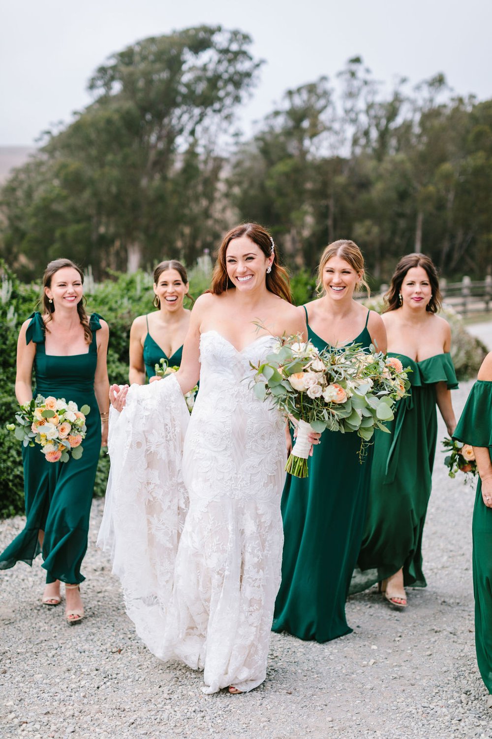 emerald-green-winter-wedding-bridesmaids-dresses