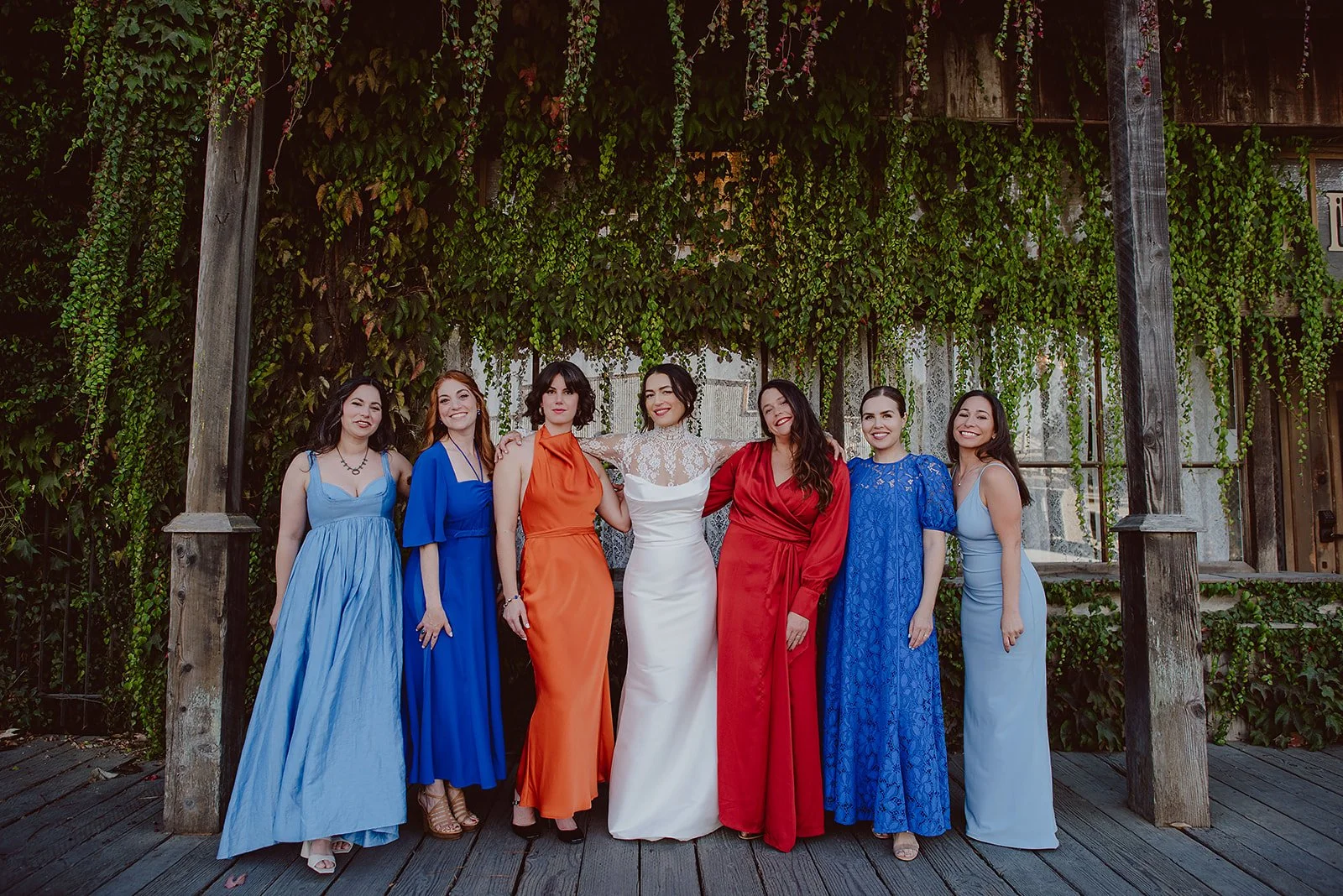 copper bridesmaid dresses satin Elegant V Neck Floor Length Copper Bridesmaid Dress – FancyVestido main image 0
