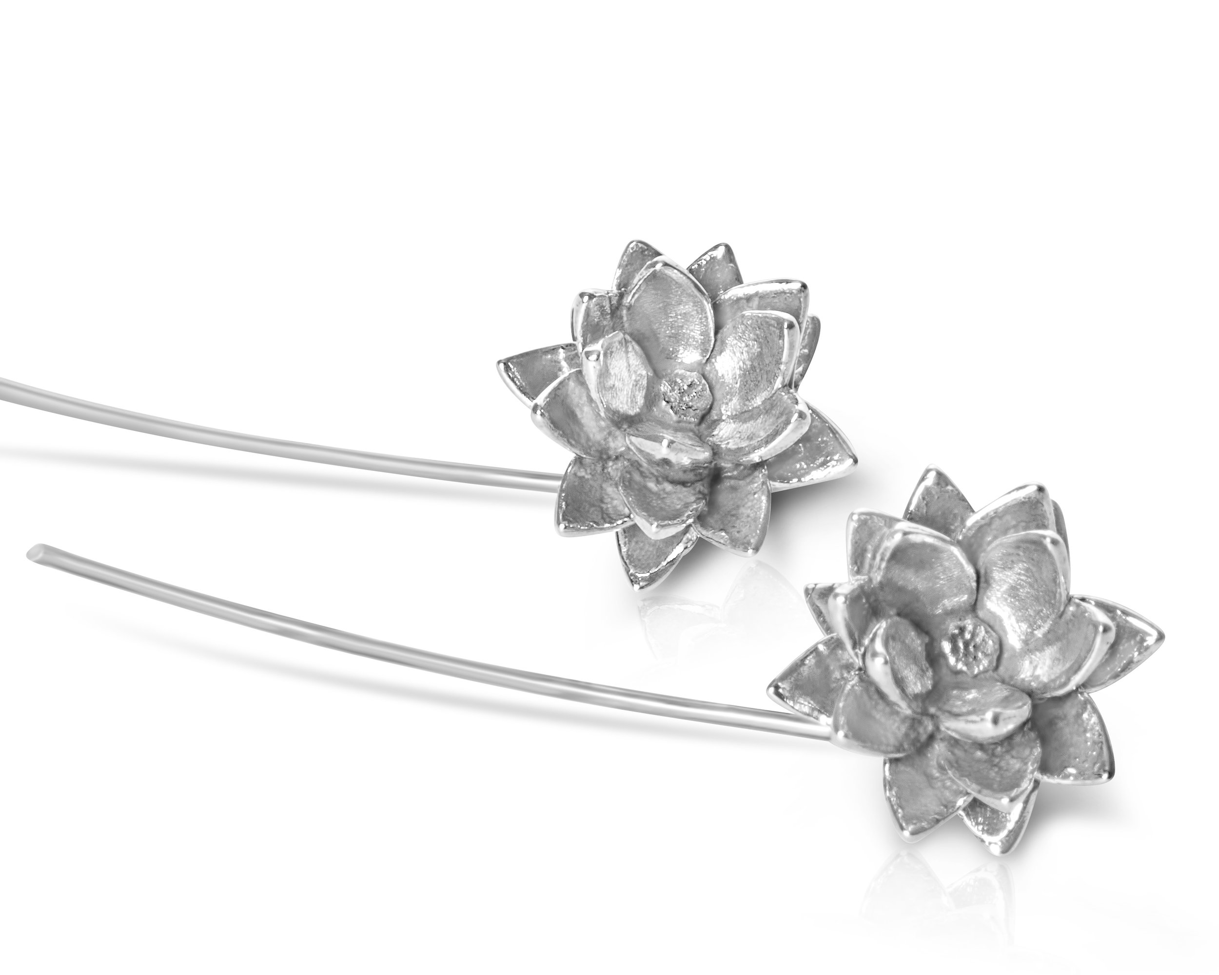 Sterling Silver Lotus Flower Earrings by Charming Little Lotus | Lotus Blossom Earrings | Lotus Fine Jewelry | Silver Lotus Jewelry | Lotus Fine Jewelry | Lotus Flower Silver