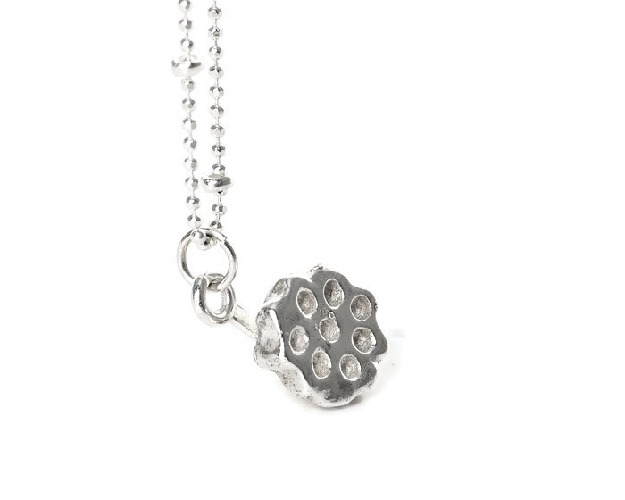Lotus Pod Charm Necklace by Charming Little Lotus | Sterling Silver Lotus Charm | Lotus Jewelry | Silver Lotus Necklace | Silver Botanical Necklace | Zen Jewelry