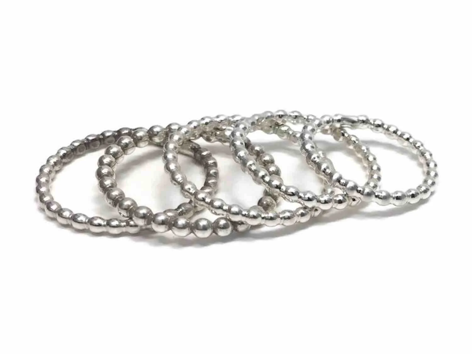 Beaded Stackable Ring Sterling Silver by Charming Little Lotus | Sterling Silver Stacking RIngs | Silver Bead Ring | Thin Stackable Rings | Gifts for Girlfriend