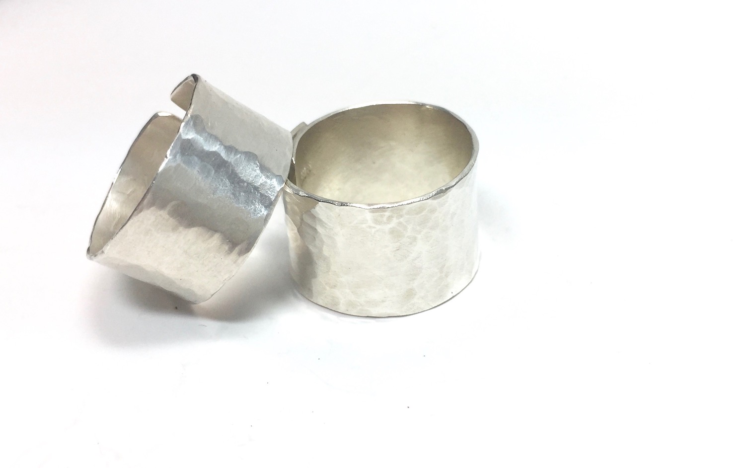 Hammered Cuff Ring by Charming Little Lotus | Tube Ring | Adjustable Wide Cuff Ring | Hammered Silver Thumb Ring | Sterling Silver Statement Ring | Sterling Silver Artisan Rings | Silver Cuff Ring