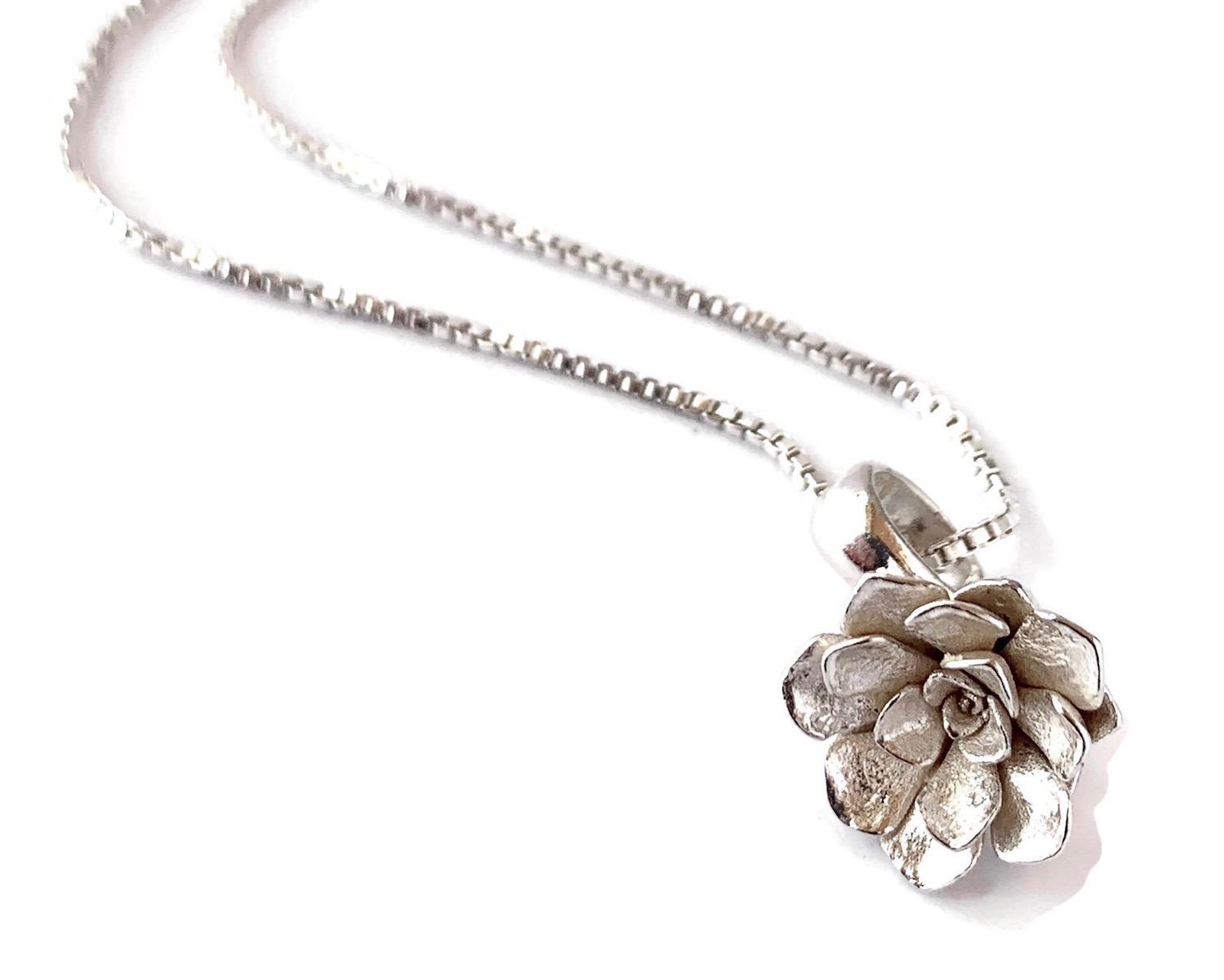 Sterling Silver Succulent Necklace by Charming Little Lotus