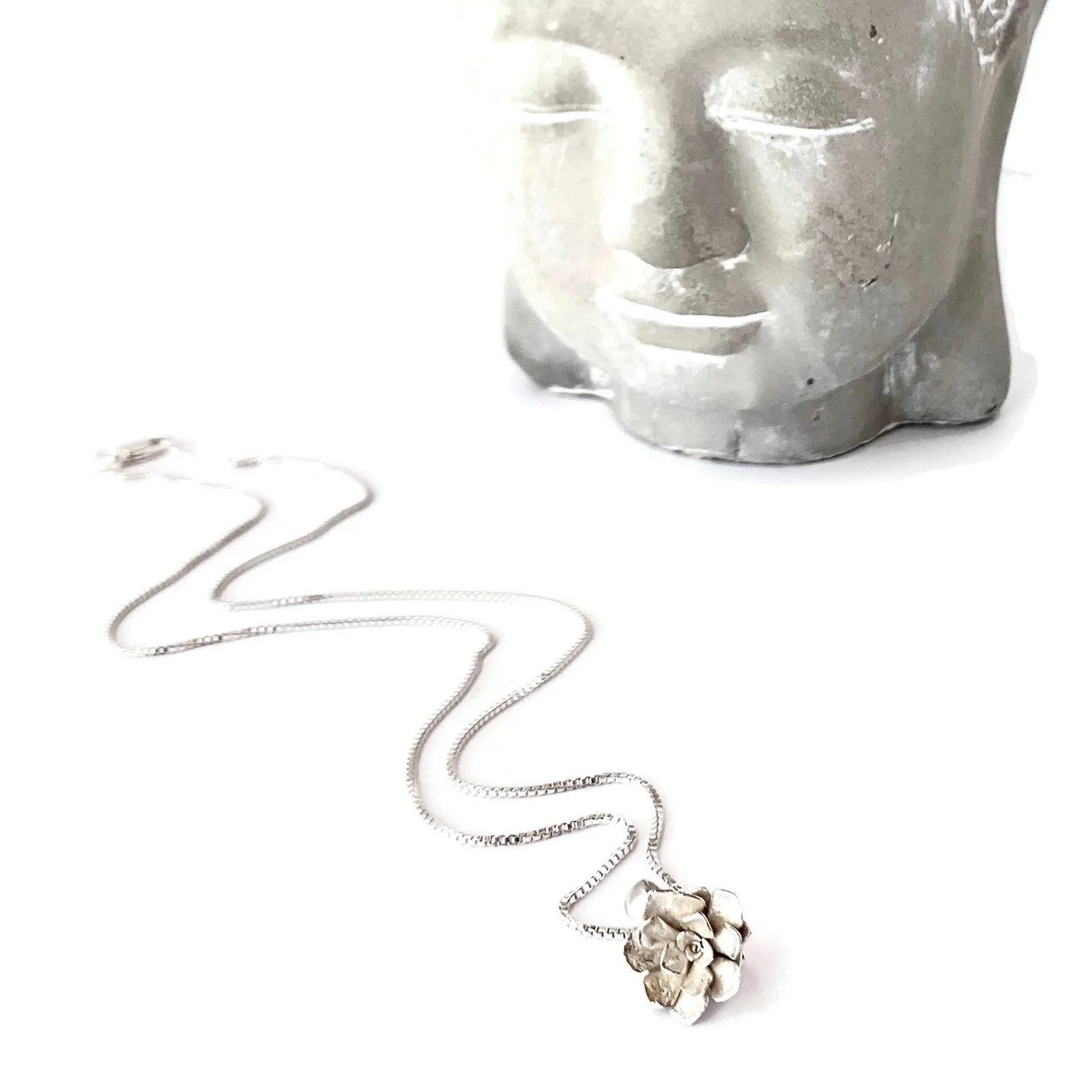 Sterling Silver Succulent Necklace by Charming Little Lotus