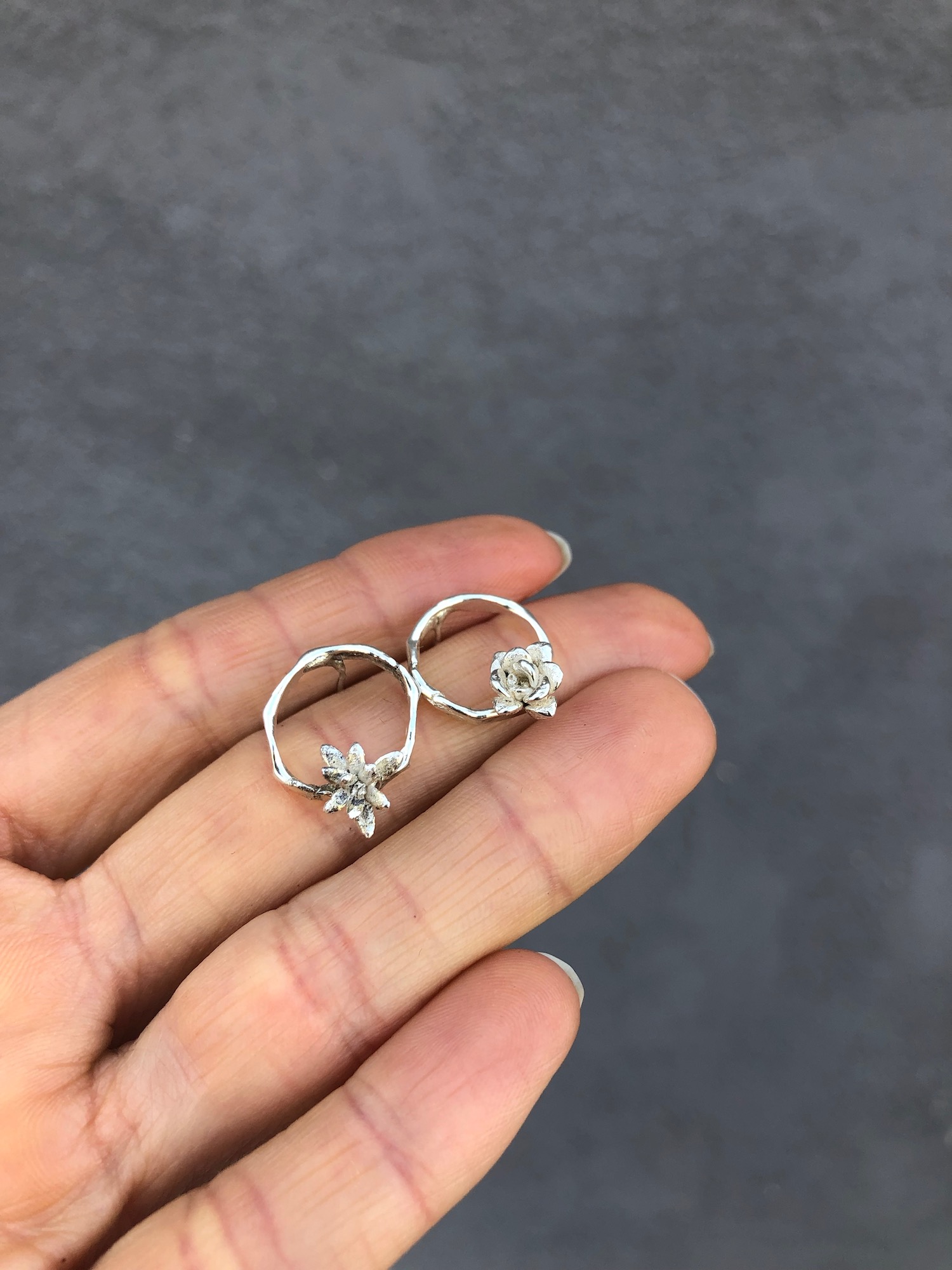Circle Succulent Earrings by Charming Little Lotus