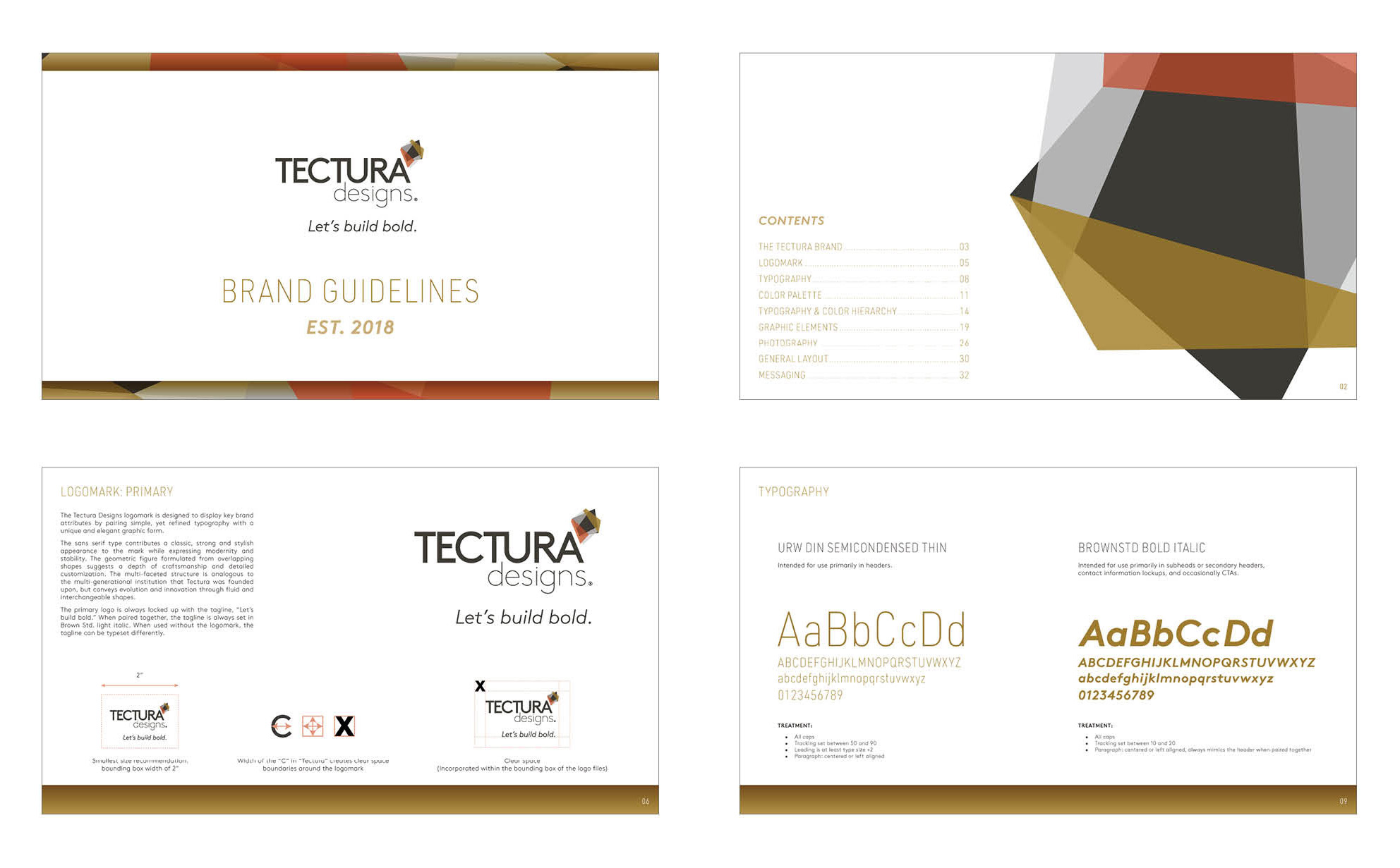 Selects from the updated Tectura Brand Guidelines & Rules