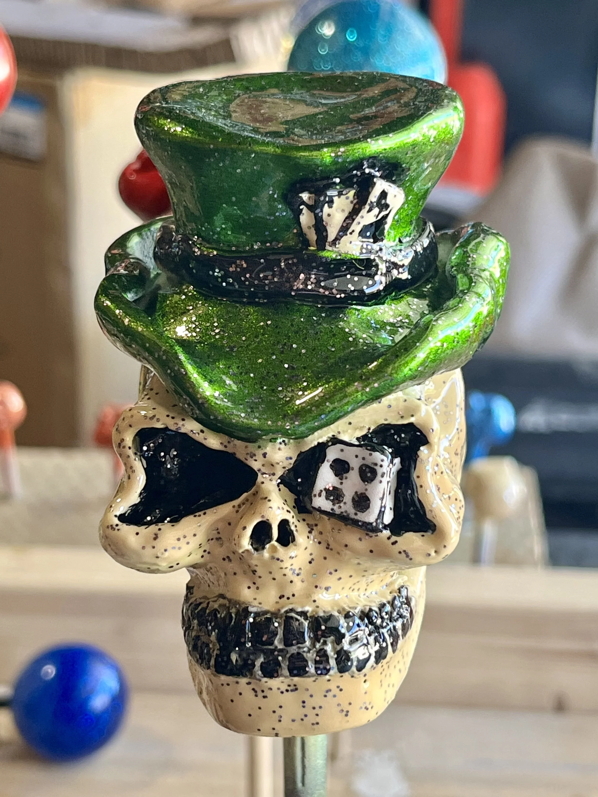 Top Hat - Green Hat w/ silver flake