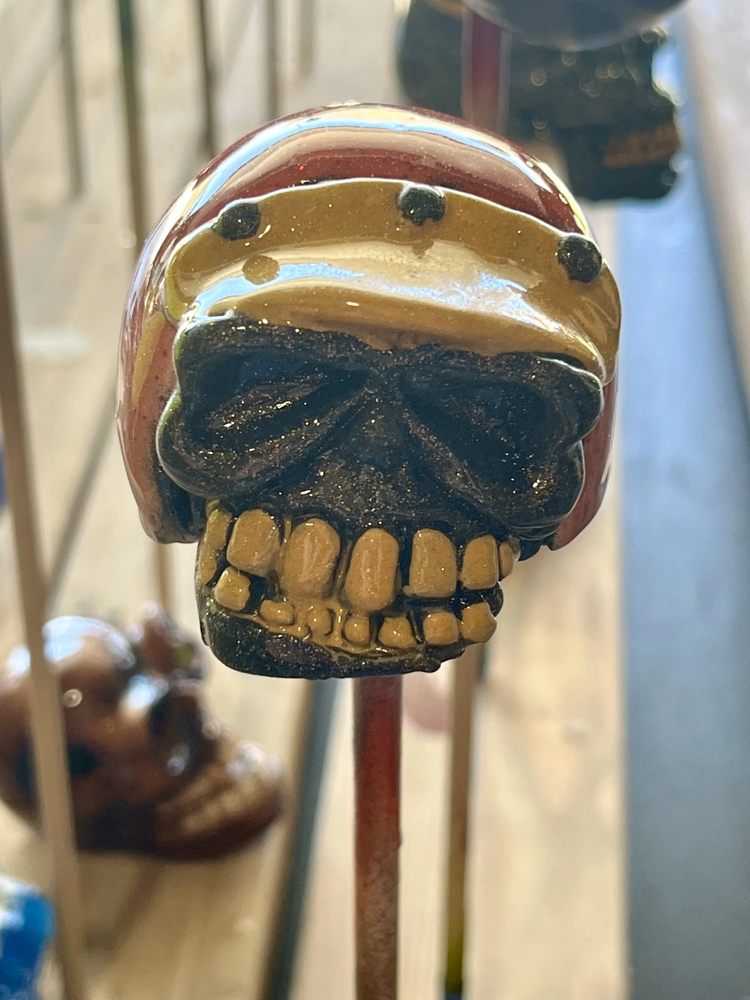 Helmet - Gold dusted flake w/ orange helmet