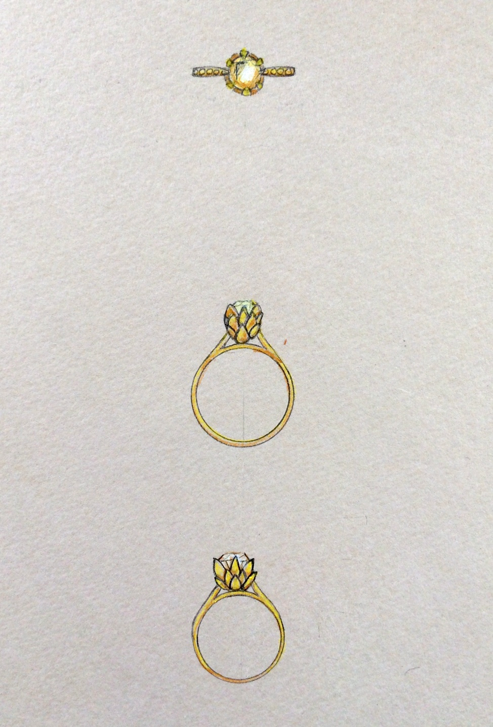 Sakura Haru artichoke ring sketch