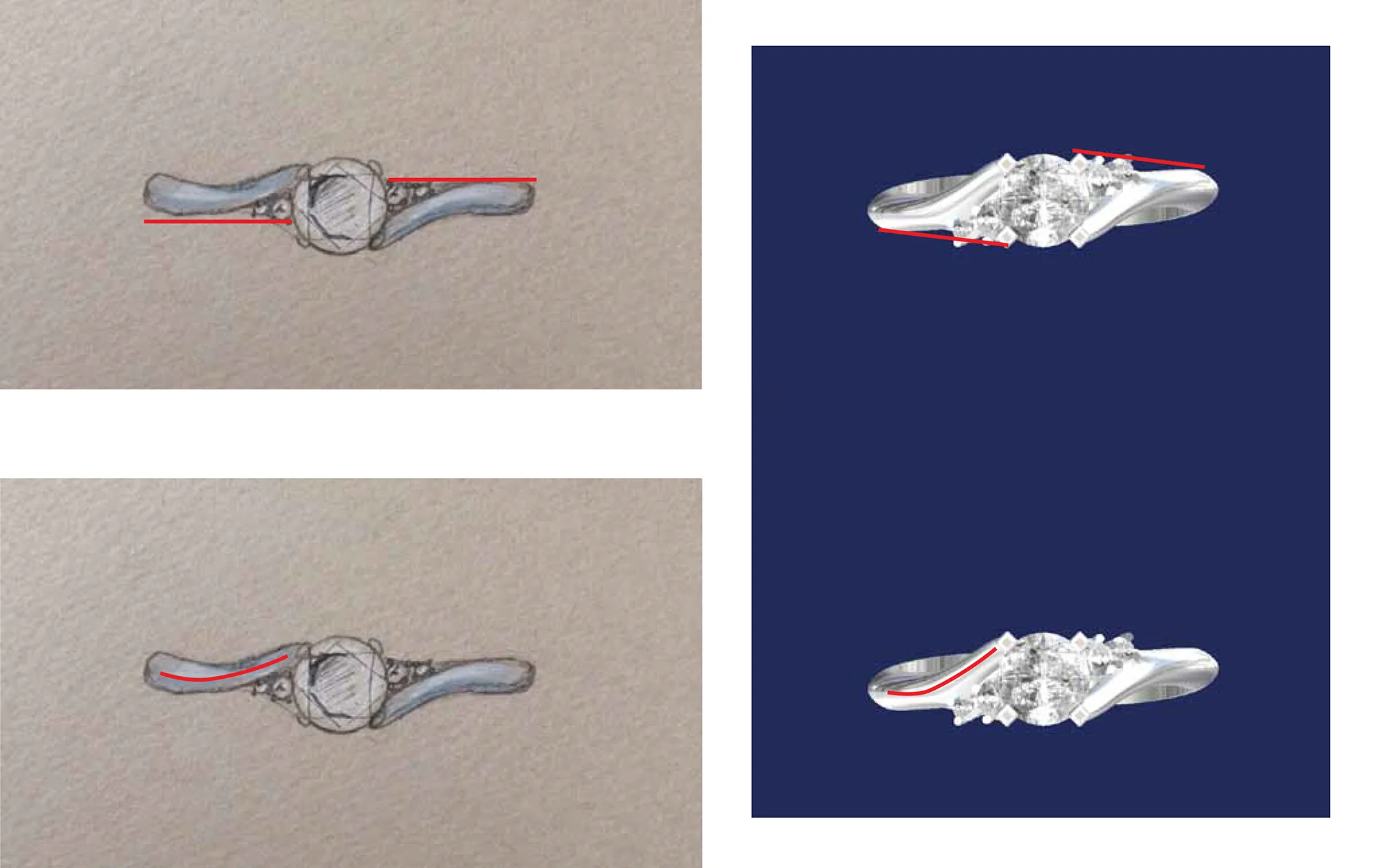 Adjustment of CAD design to better resemble the sketch.