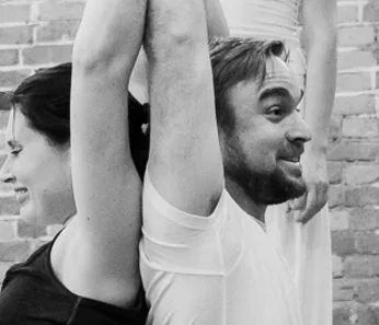 Mark walking his talk — back to back in an embodied yoga principles course.