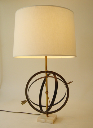 Armillary Globe Brass Sundial Lamp, Metal Armillary Sphere Floor Lamp