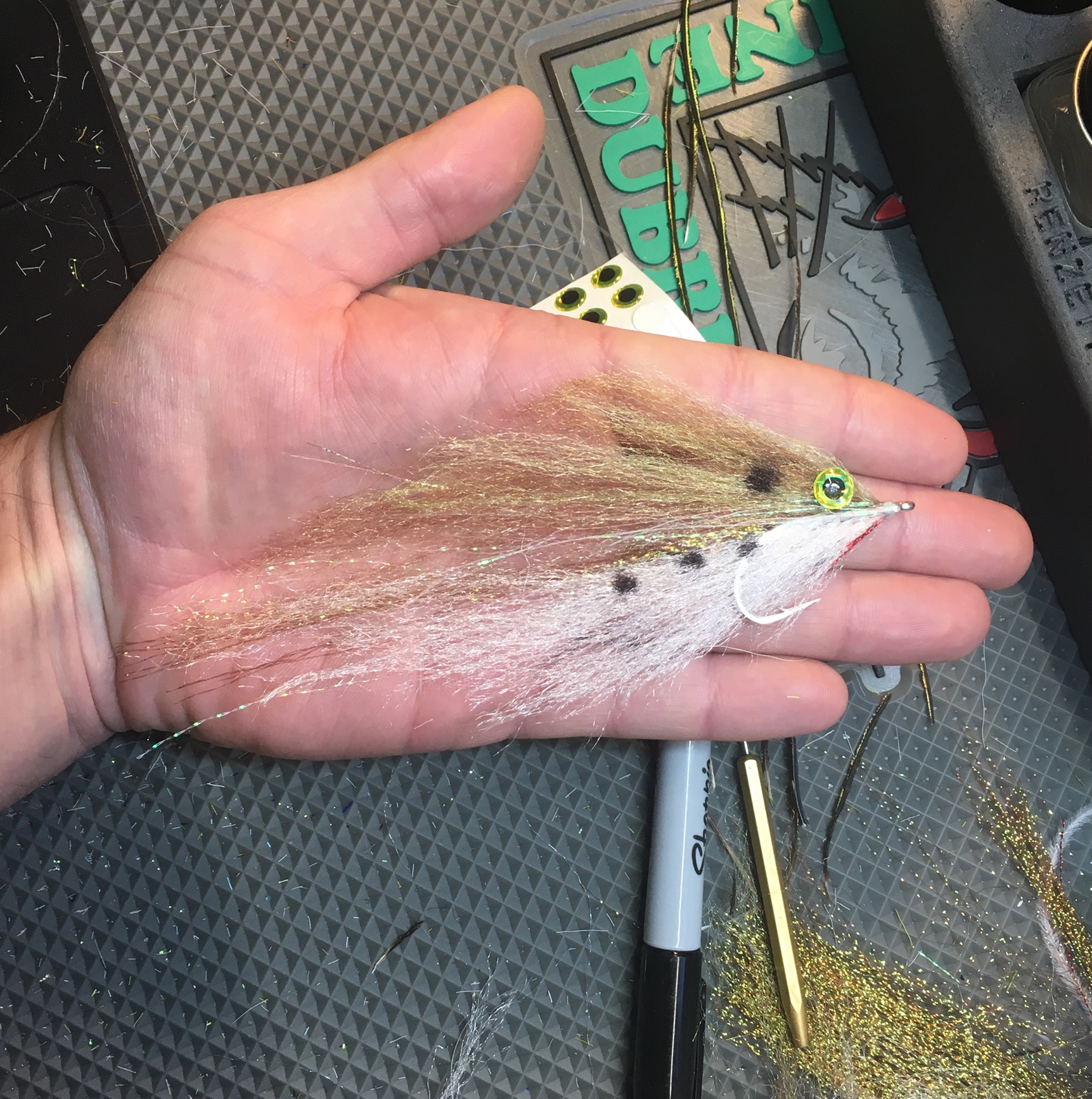 Congo Hair pogie fly tied on a 3/0 Gamakatsu hook.
