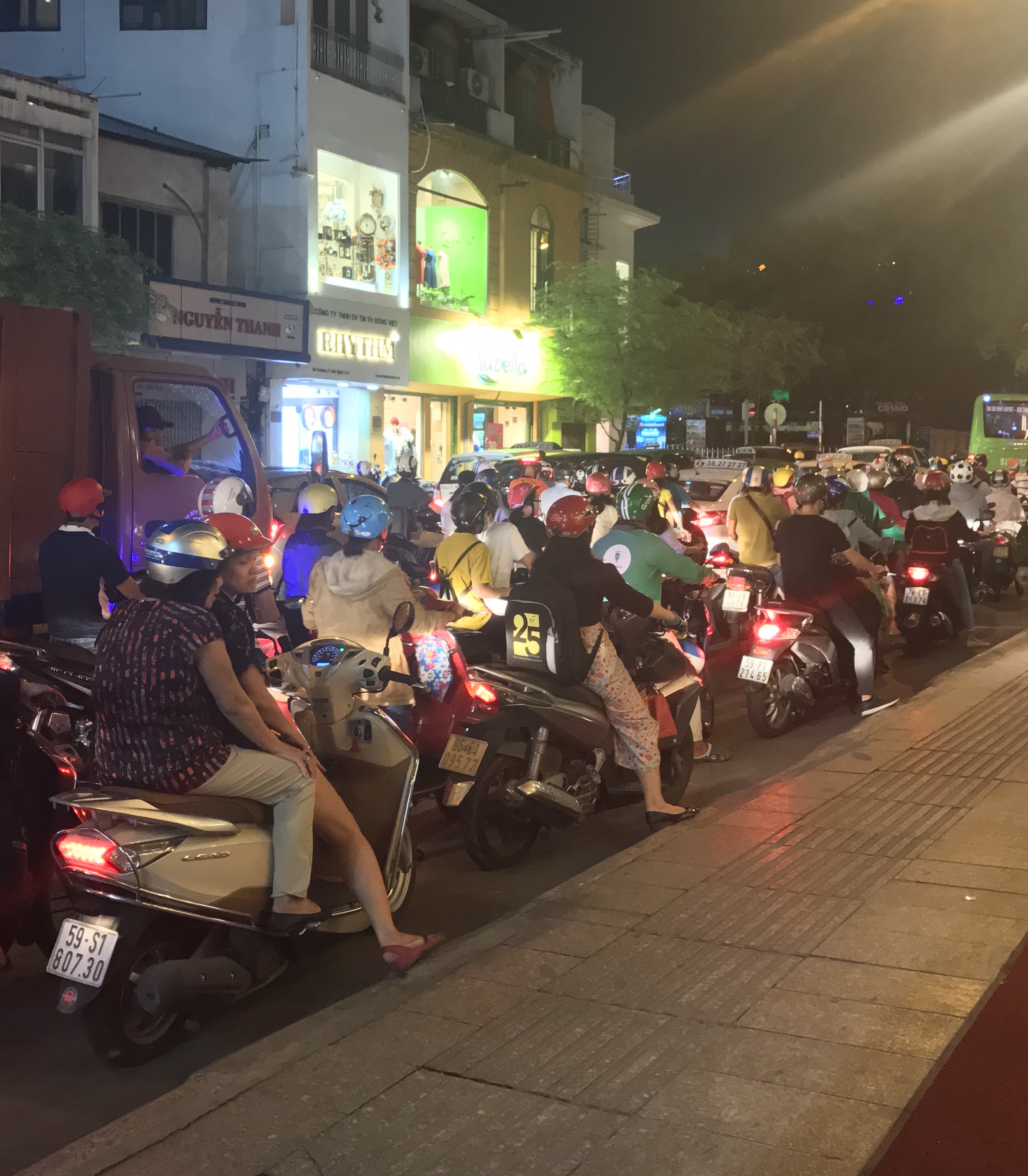 Nighttime traffic in Saigon