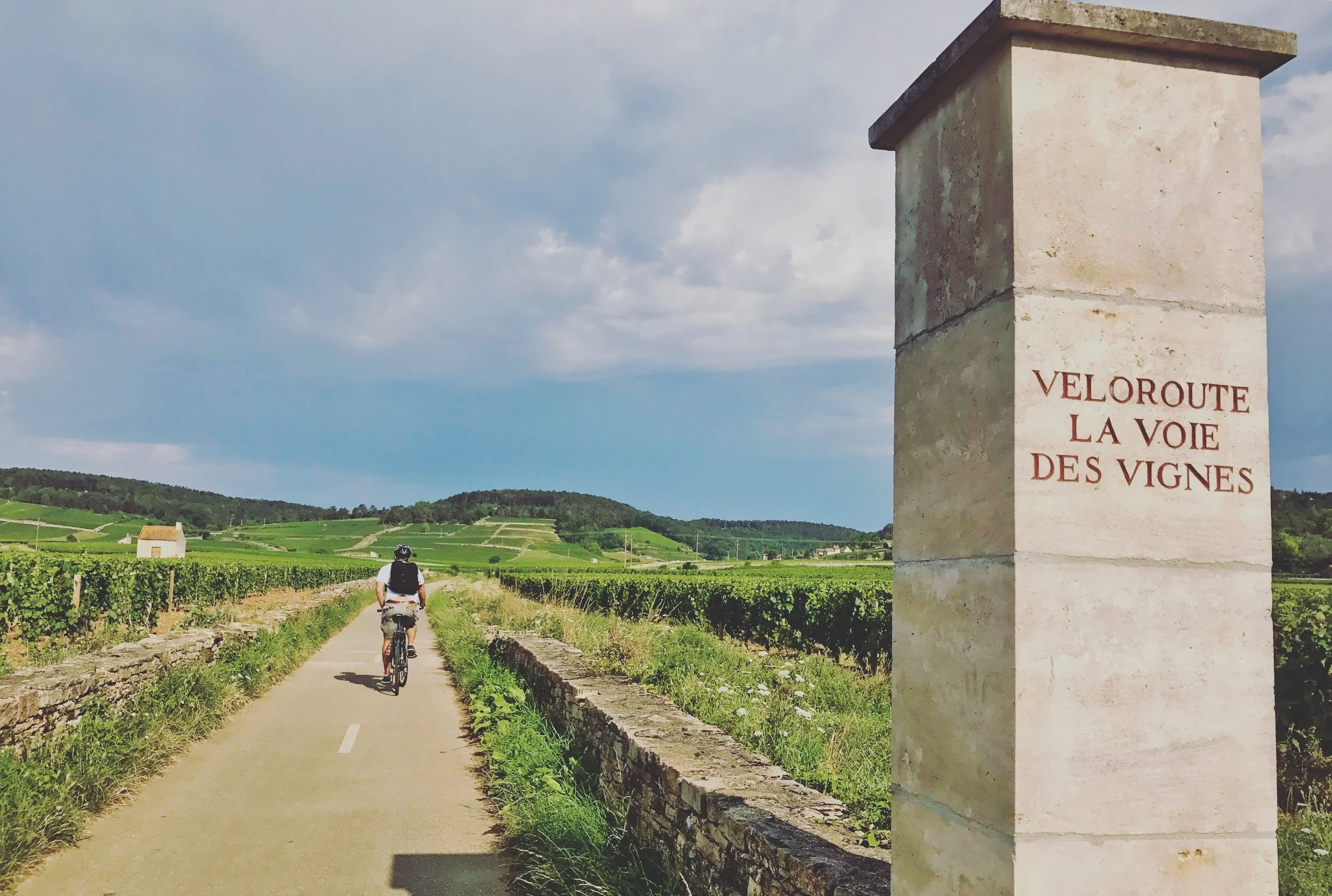 Heading off on the Voie des Vignes
