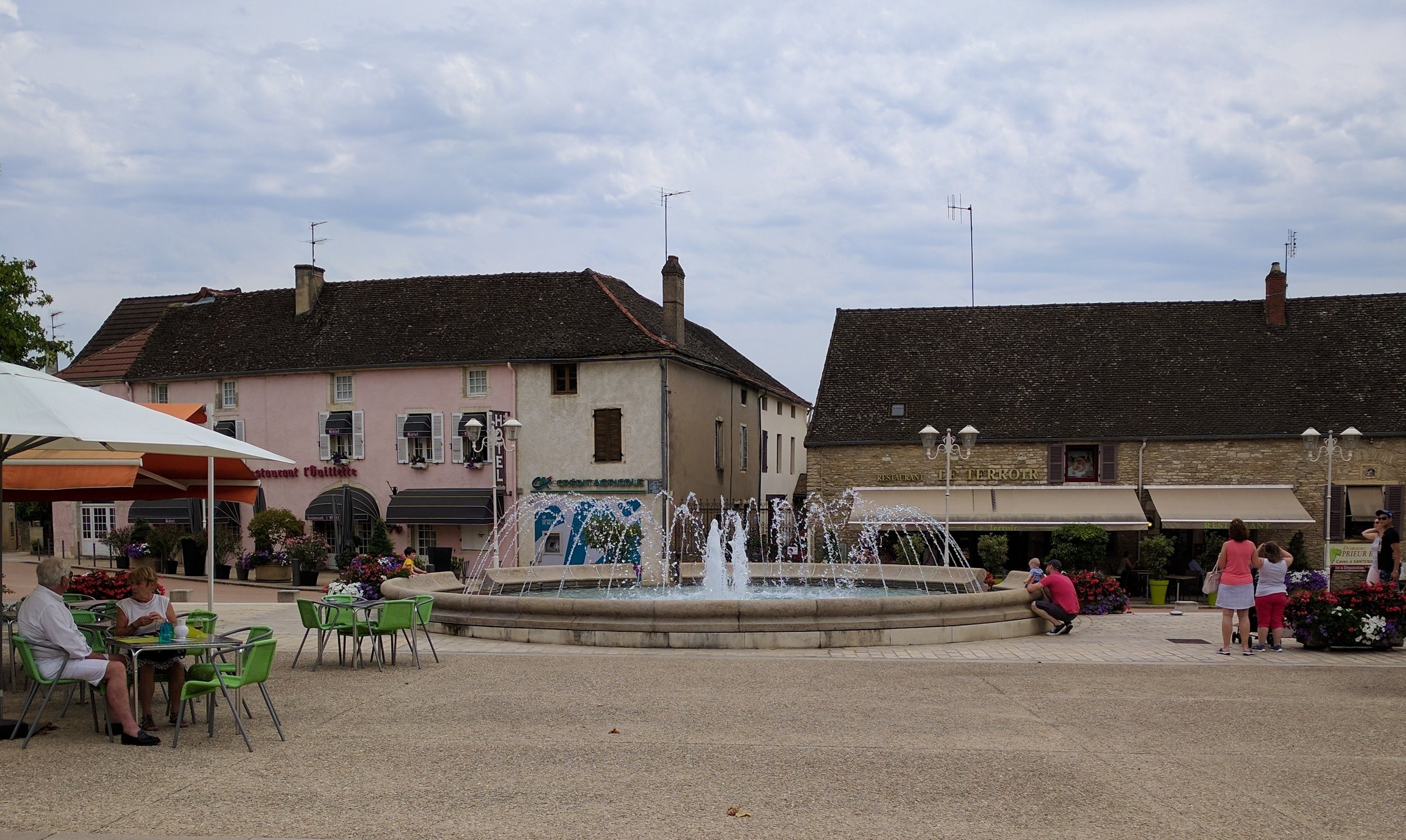 Santenay's town square