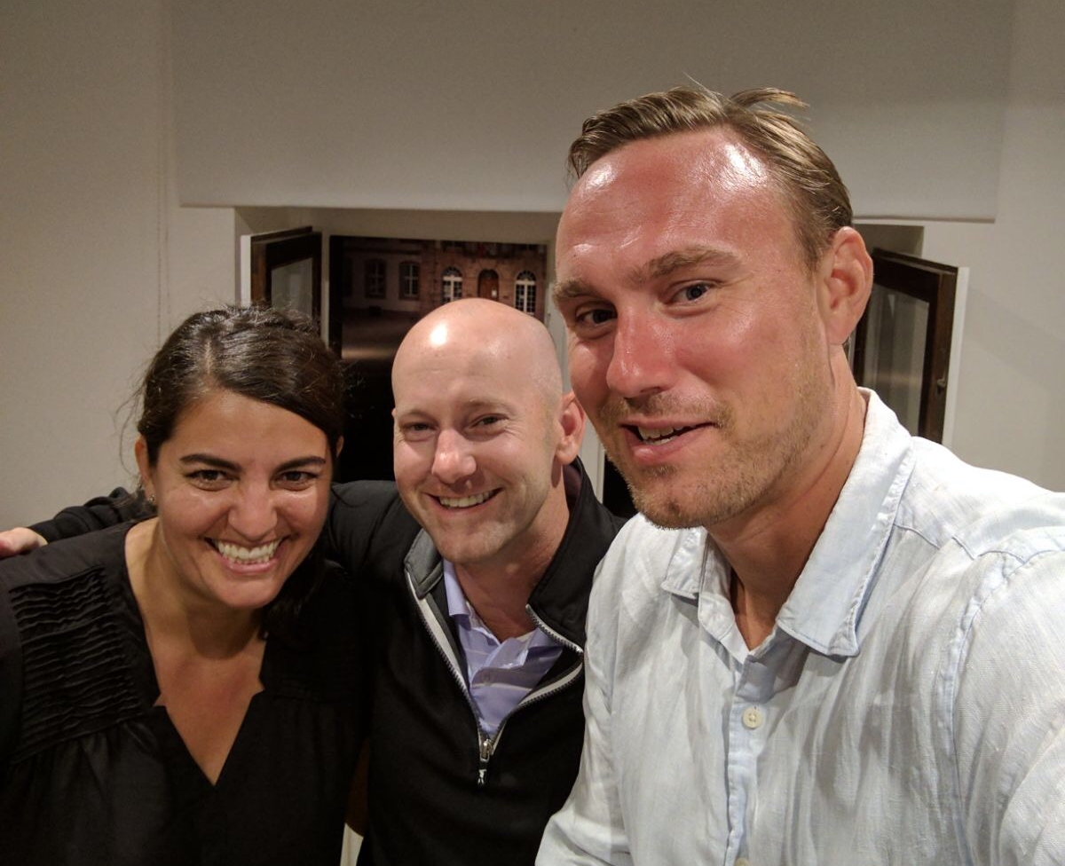 Catching up at our Airbnb