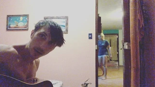 Jammin in Costa Rica is what I like to do.  The beautiful ocean and people fill me up so that I can make love to my guitar.