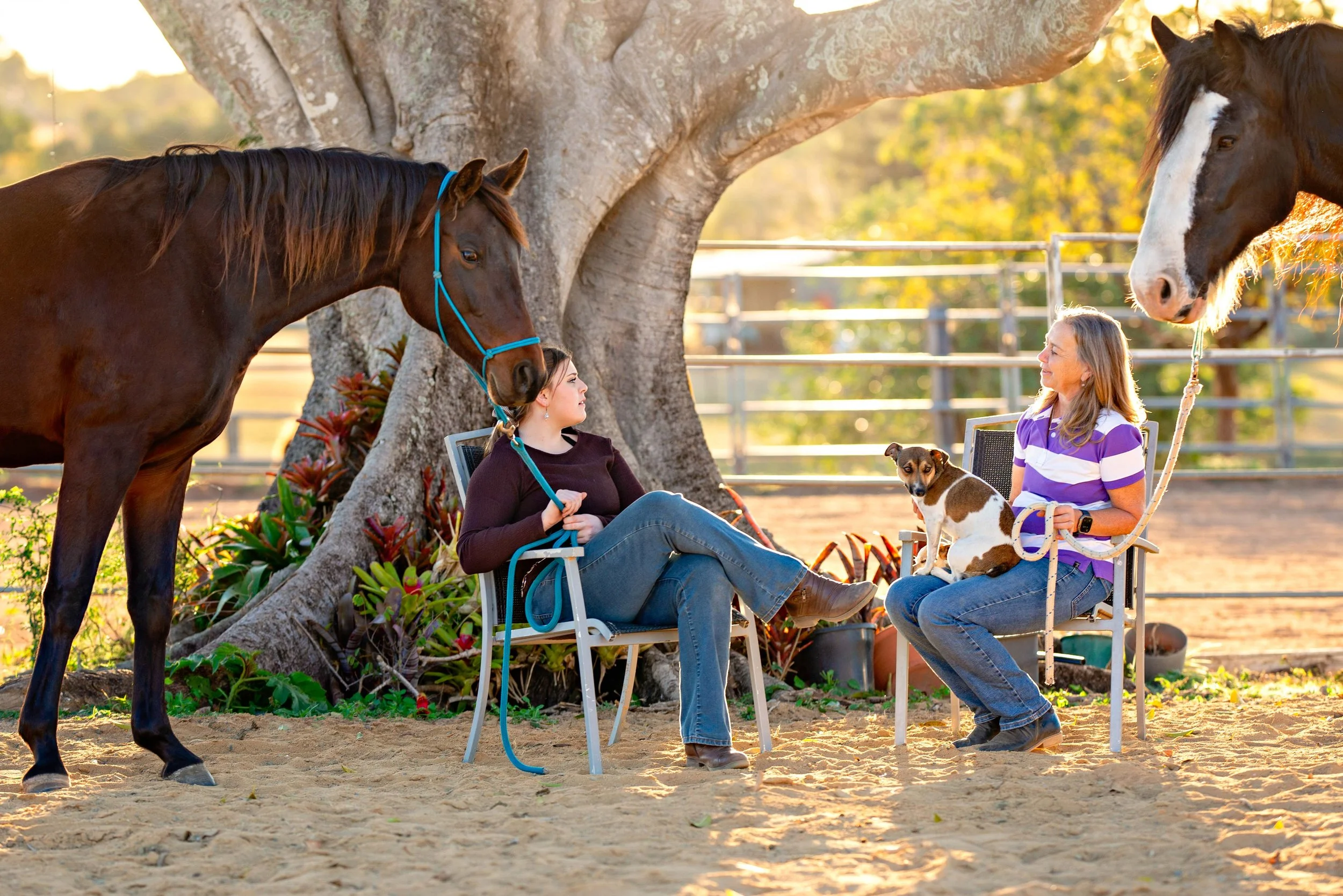 an equine therapist speaking to a young teenager in a therapy session