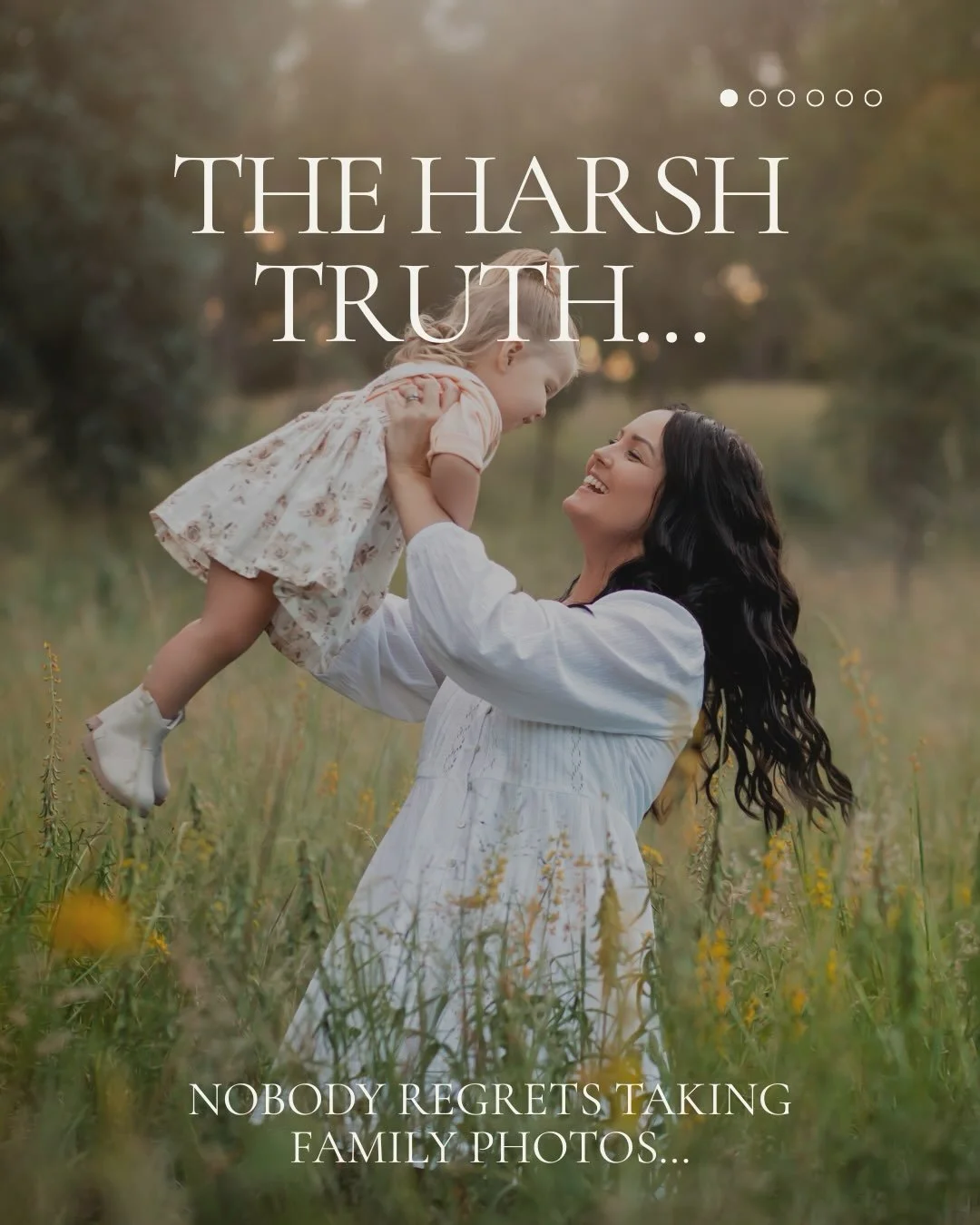 Nobody regrets taking family photos.

They regret waiting.

Waiting until they lost the weight.
Waiting until the house was finished.
Waiting until life settled down.
Waiting until the kids were older.

Then one day&hellip;

The toddler who never sat