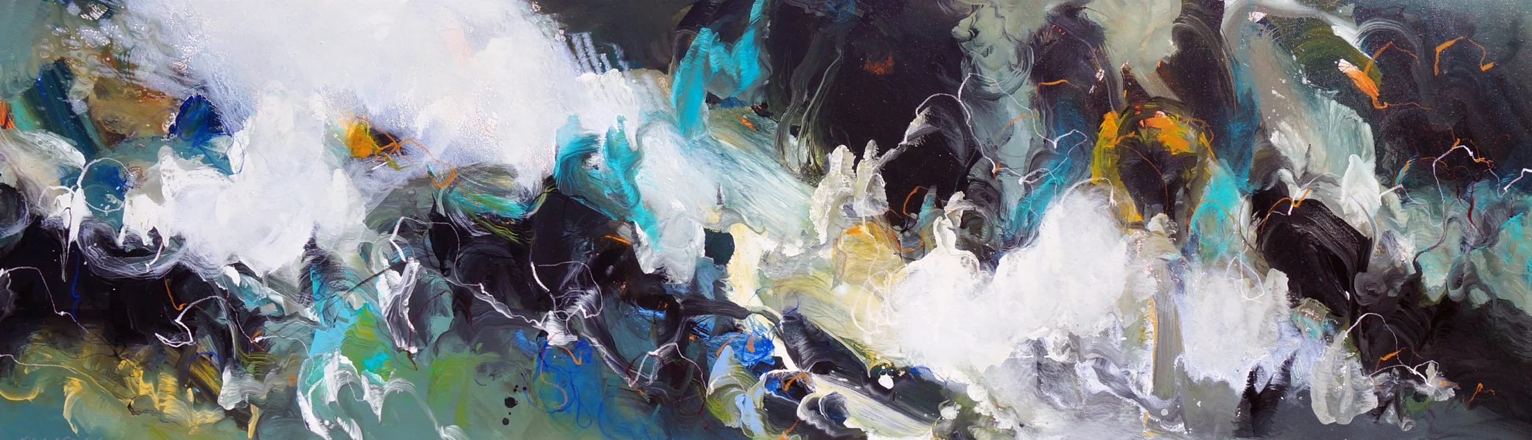 Michael Whitehead, Ever After, Mixed Media on Canvas, 80 x 270cm, P.O.A