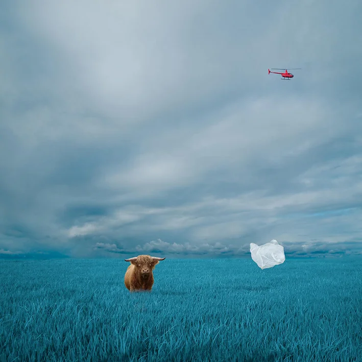  Phonsay, Adrift Blue , framed photographic print, 160 x 153cm, P.O.A