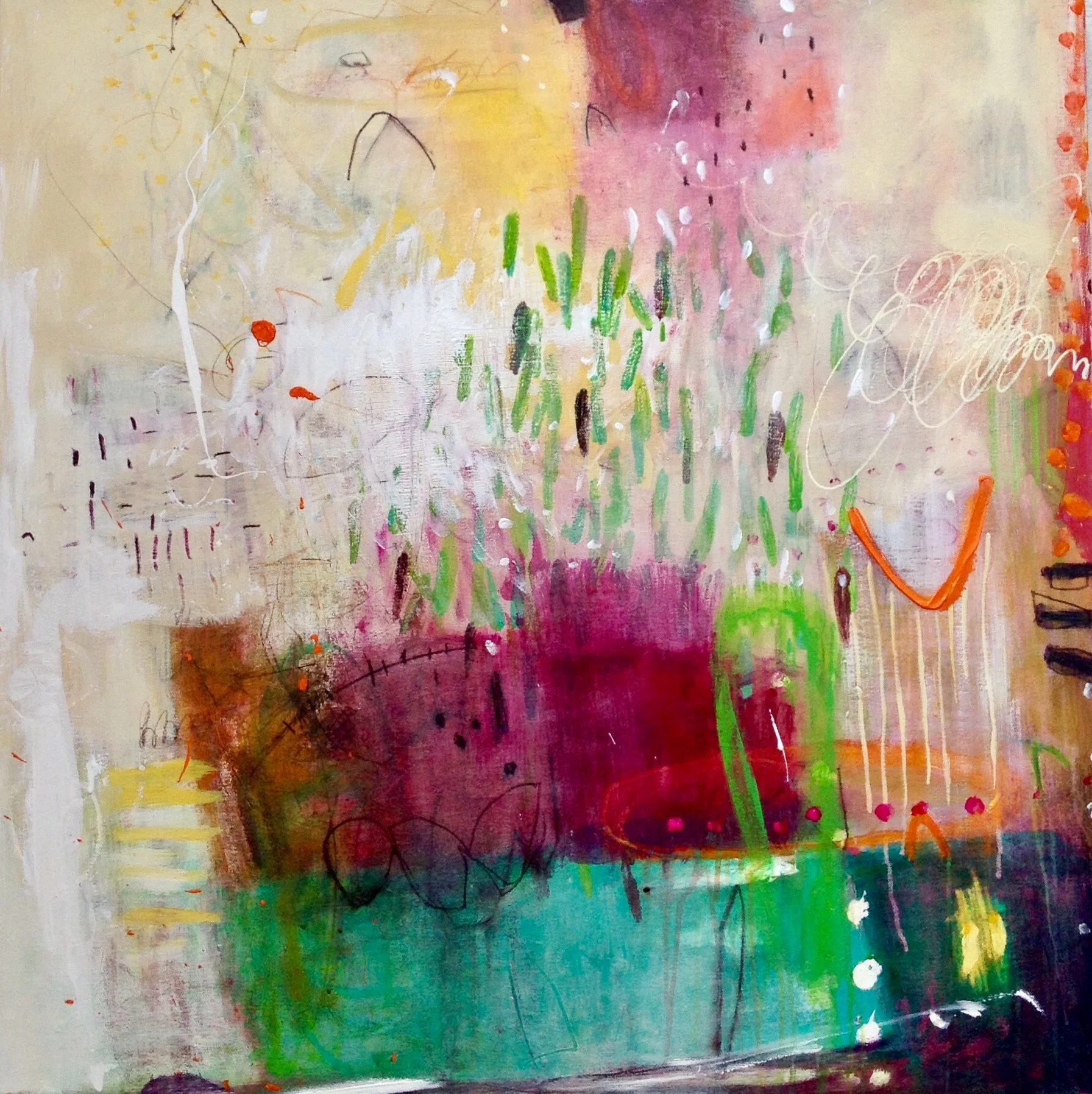 Coming Home, Mixed Media on Italian Canvas, 91 x 91cm.