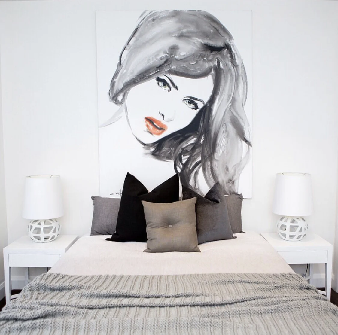 Artwork by Michel Canetti. Interior styling courtesy of Oikos Design.