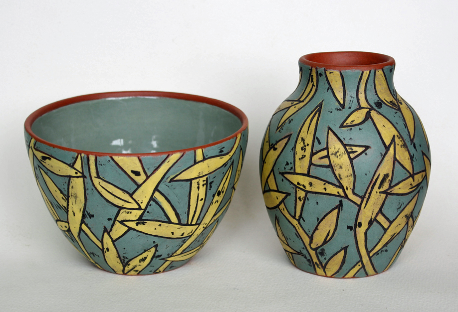 Day Grasses Vase and Bowl