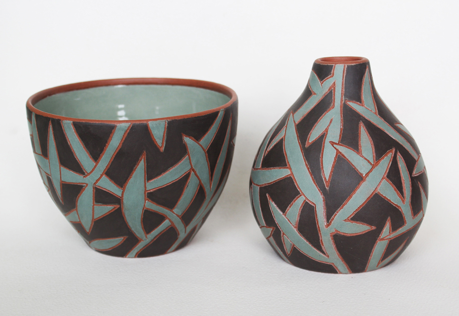 Night Grasses Bowl and Vase