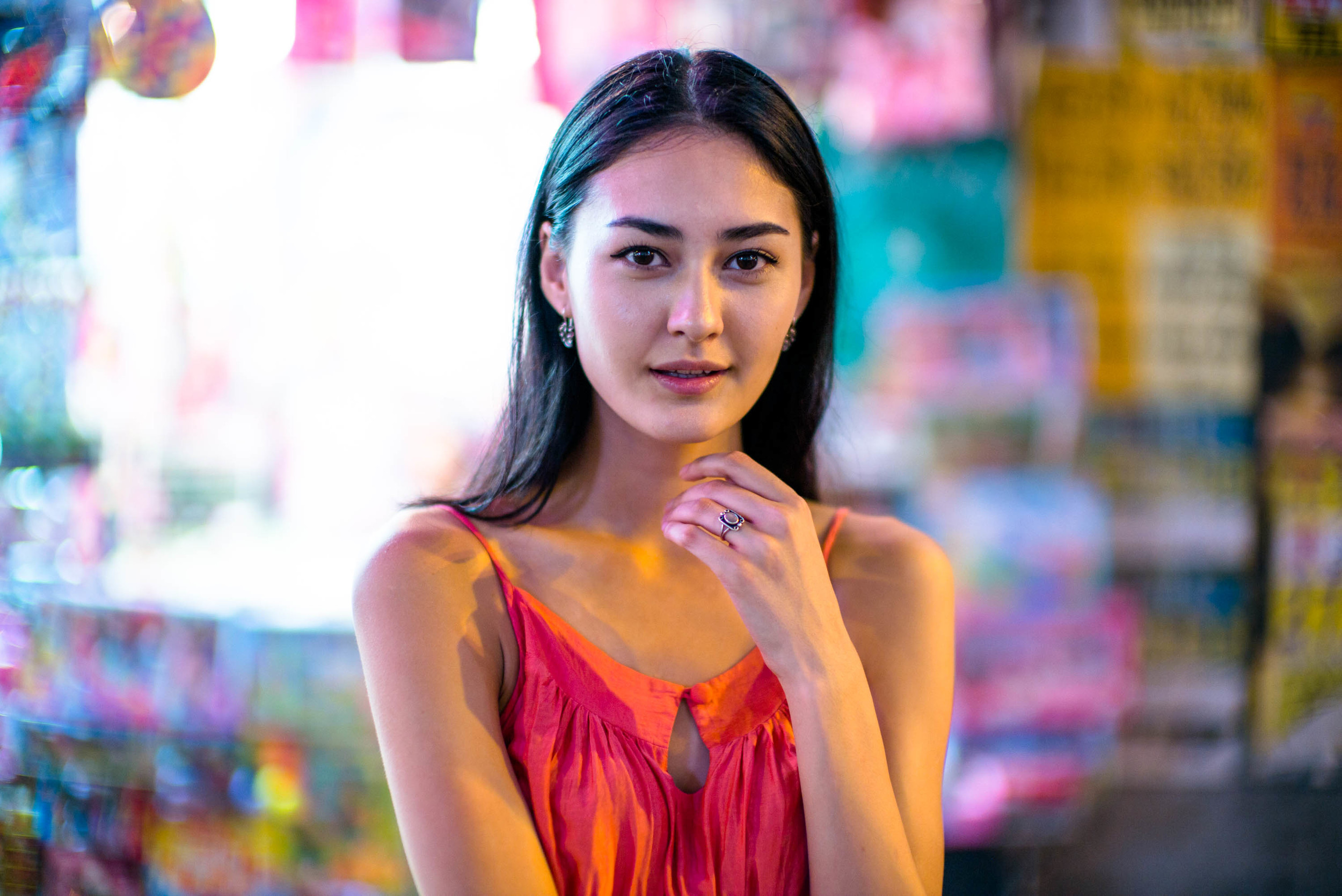 Leica 50mm f/0.95 Noctilux x Leica M240 at f/1.2. There was a lot of backlight in the background obscuring the darker foreground of the subject. But since the subject was close enough to the camera, getting focus was relatively easy.
