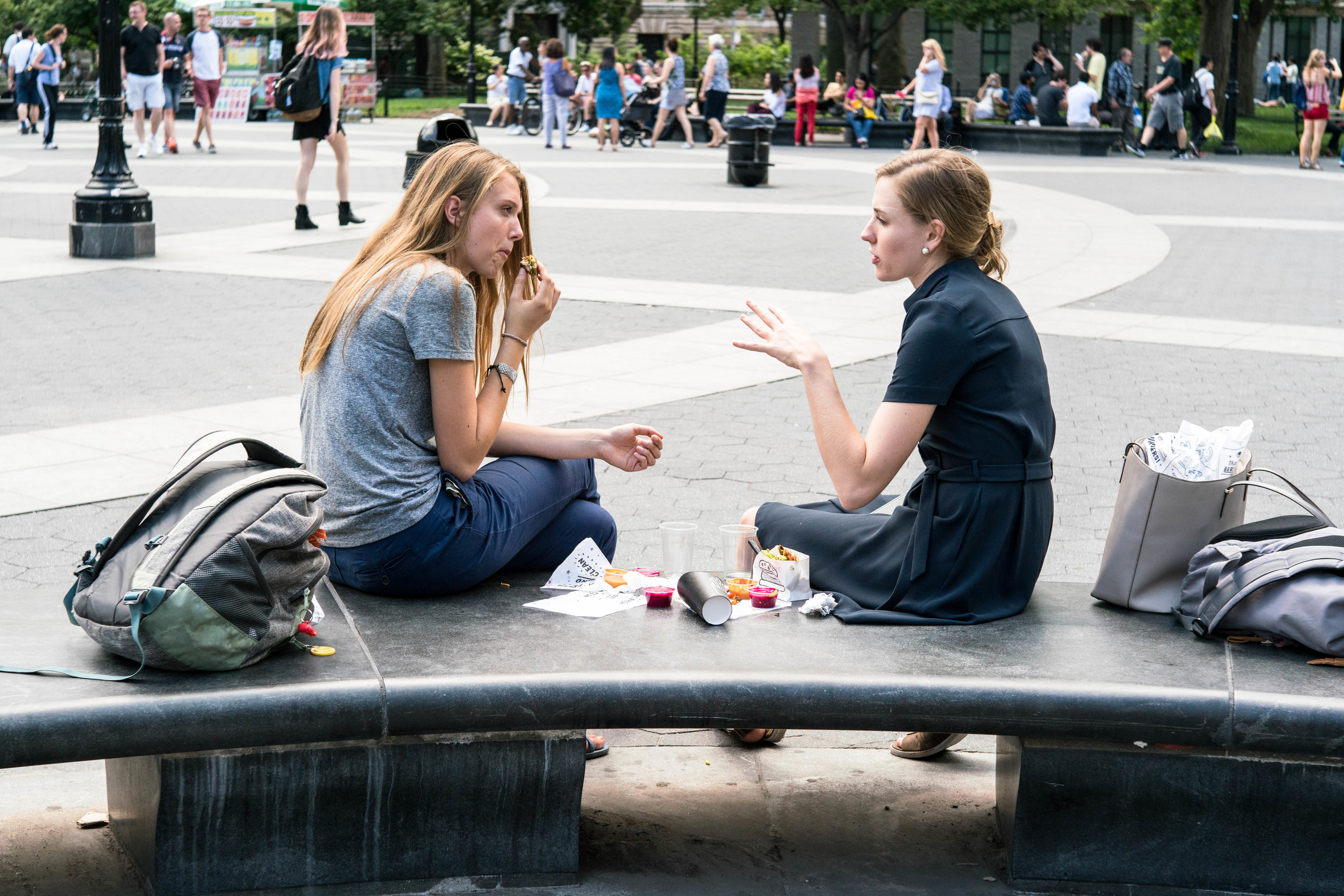 Friends having lunch.