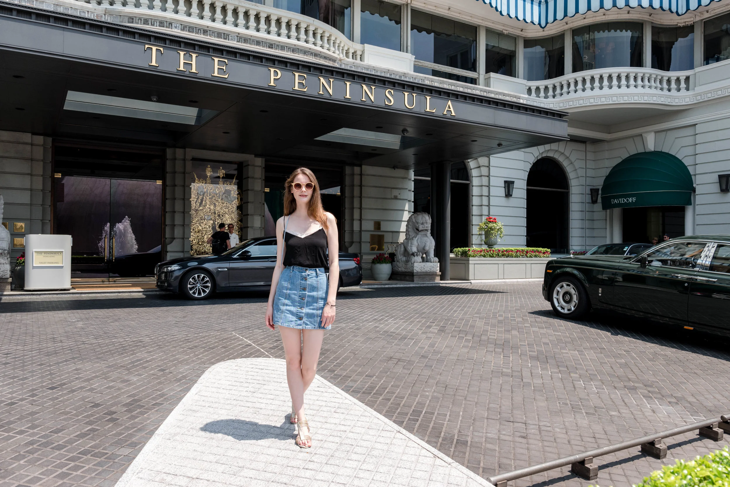 Outside the Peninsula Hotel.