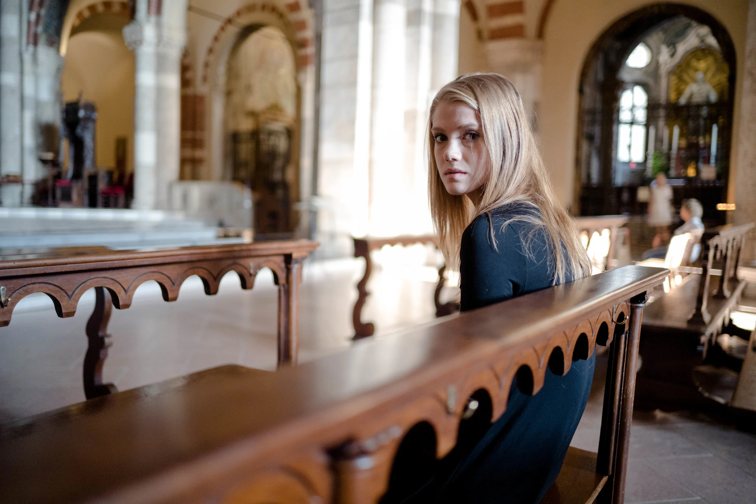 Inside the church. The fading light was lovely.