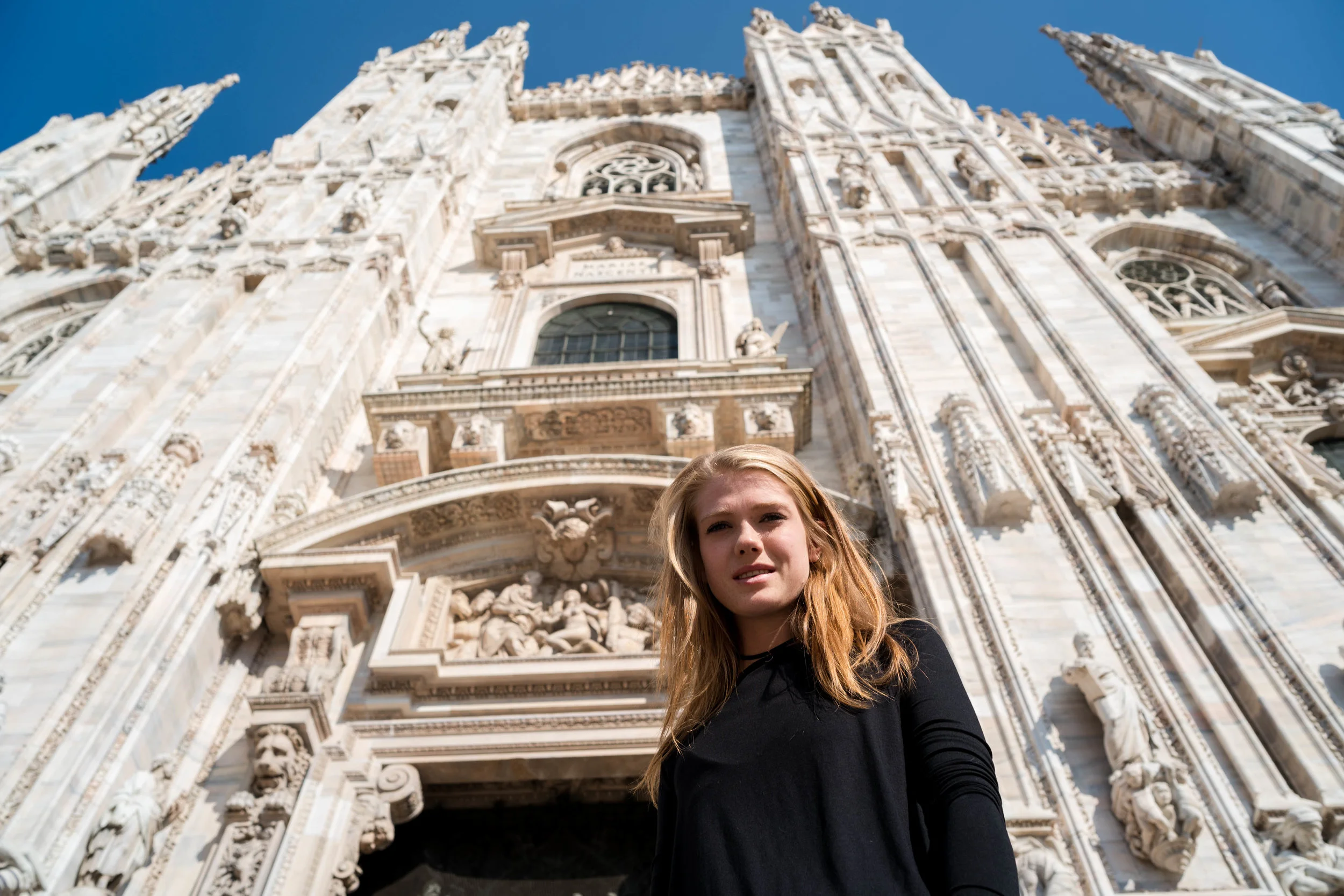 A photo of the Duomo from a different perspective, before the Carabinieri "instructed" me to get off the ground. You can imagine what position I was in get this photograph.
