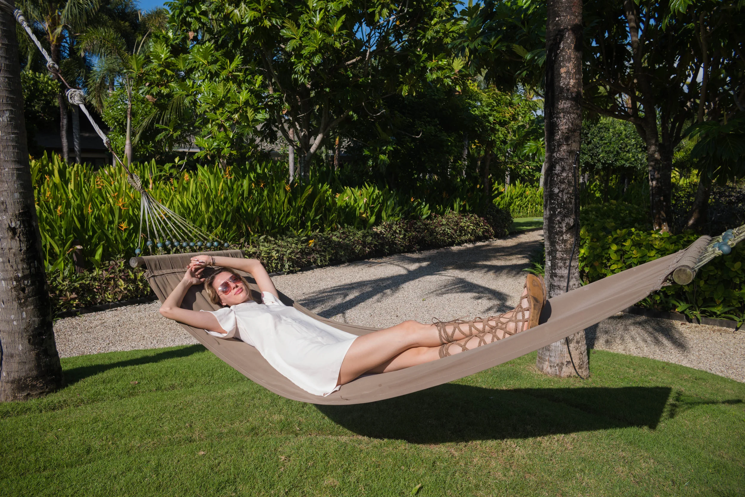 Finding a hammock.