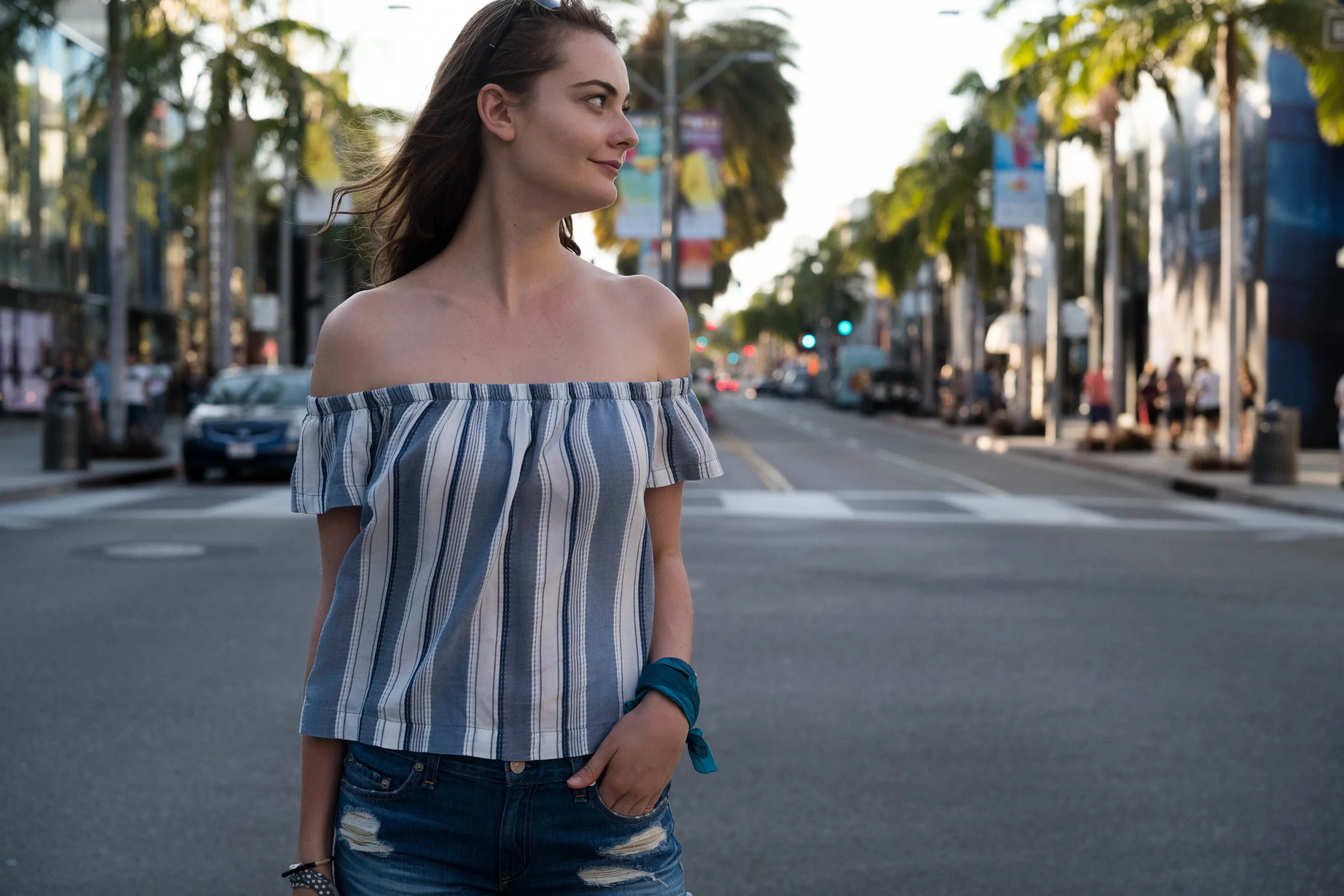 In the middle of the crosswalk on Rodeo Drive. Leica APO 50mm f/2 Summicron ASPH