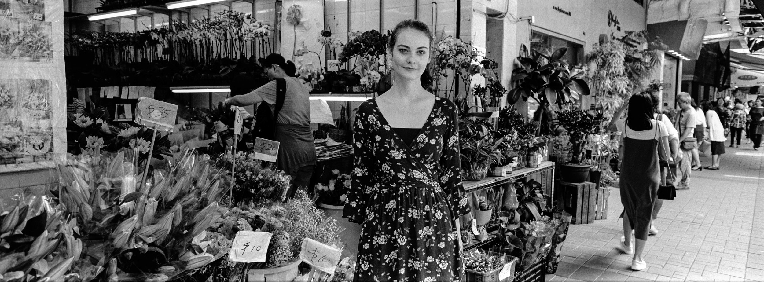 At the flower market in Kowloon - Kodak Tri-X 400