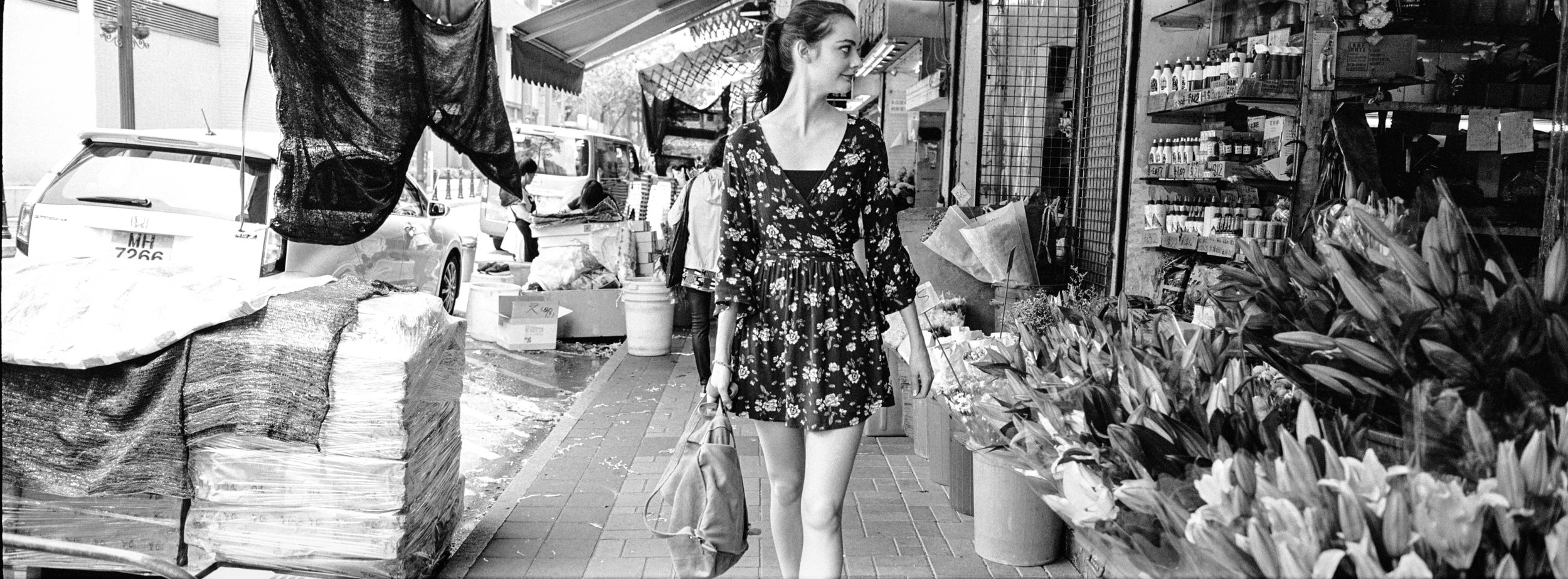 At the flower market in Kowloon - Kodak Tri-X 400